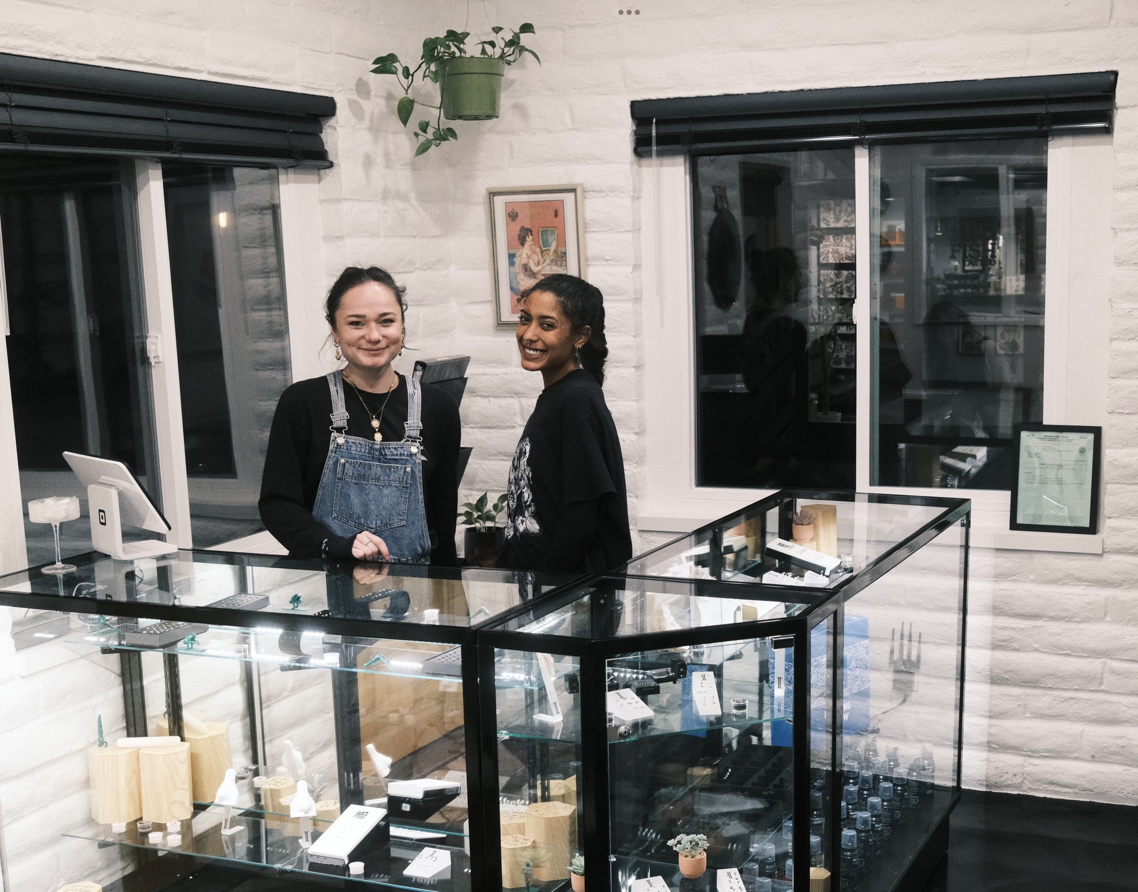 Big Fish Piercing interior. Devyn (right) & Natalie (left)
