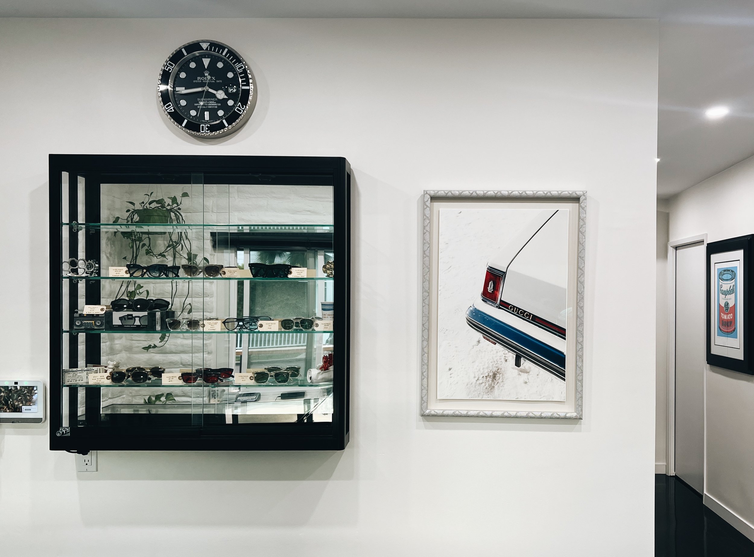 Big Fish Piercing interior. Shop the vintage sunglasses collection, in store only