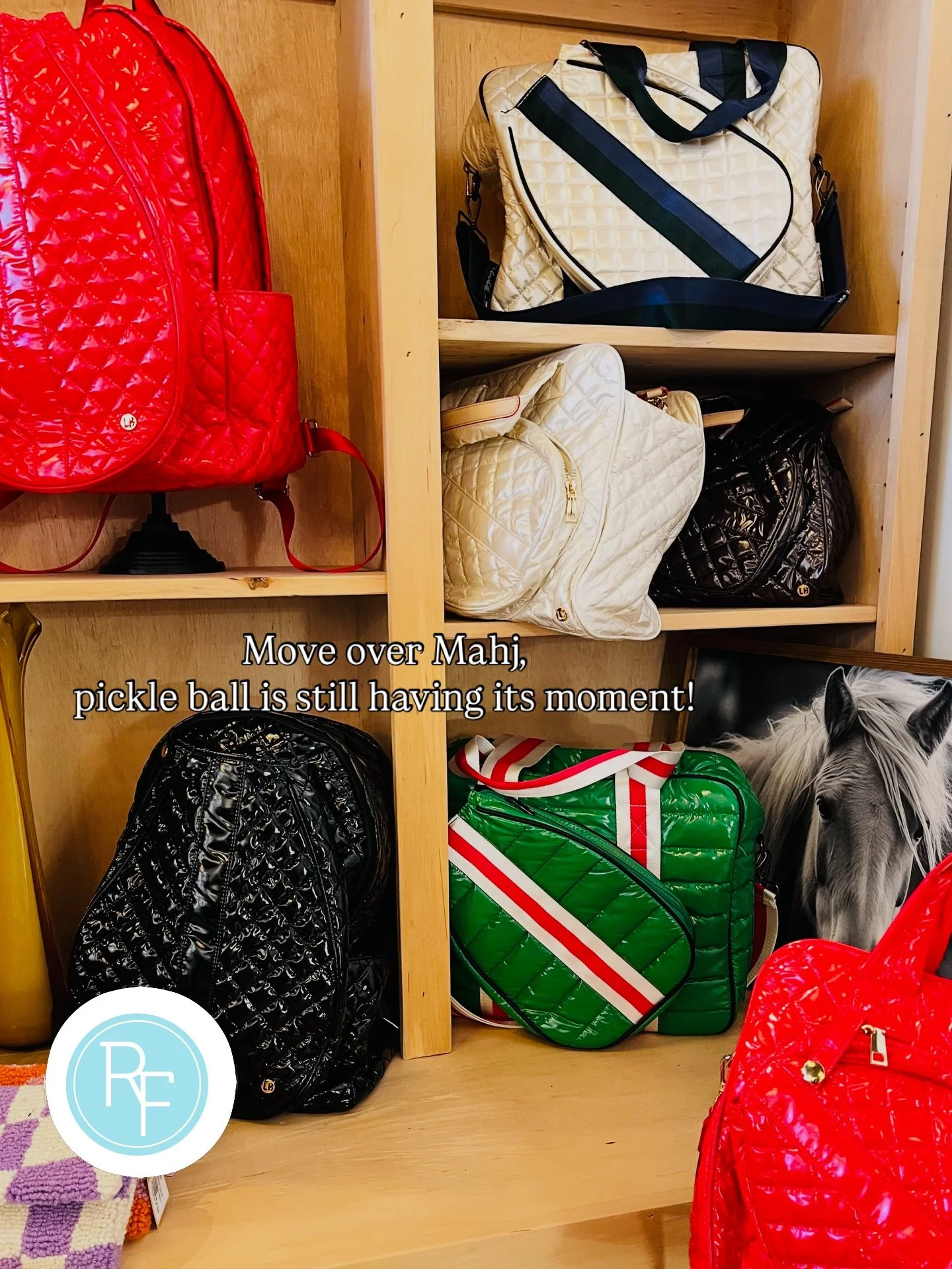 Pickle ball bags! Lemonbella. Gotta get one. 

We also have a couple tennis bags (pickle&rsquo;s OG) left in stock. 

#pickleballers #pickleballbags #historicdoentownsmithville