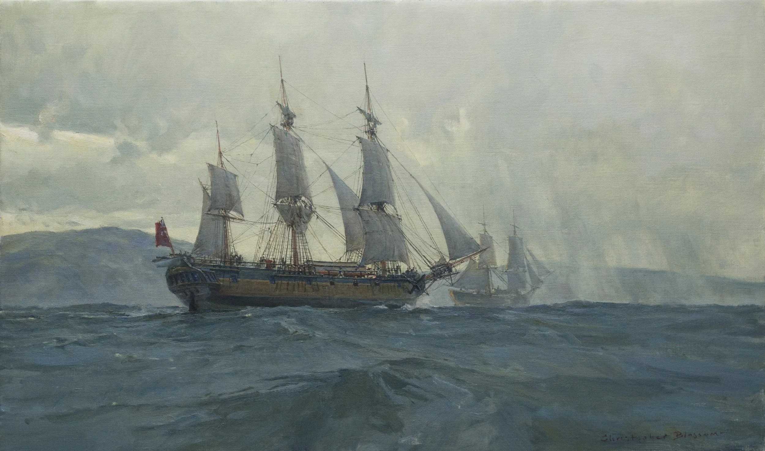 Christopher Blossom - Discovery & Chatham Departing from San Francisco Bay, Nov. 24, 1792