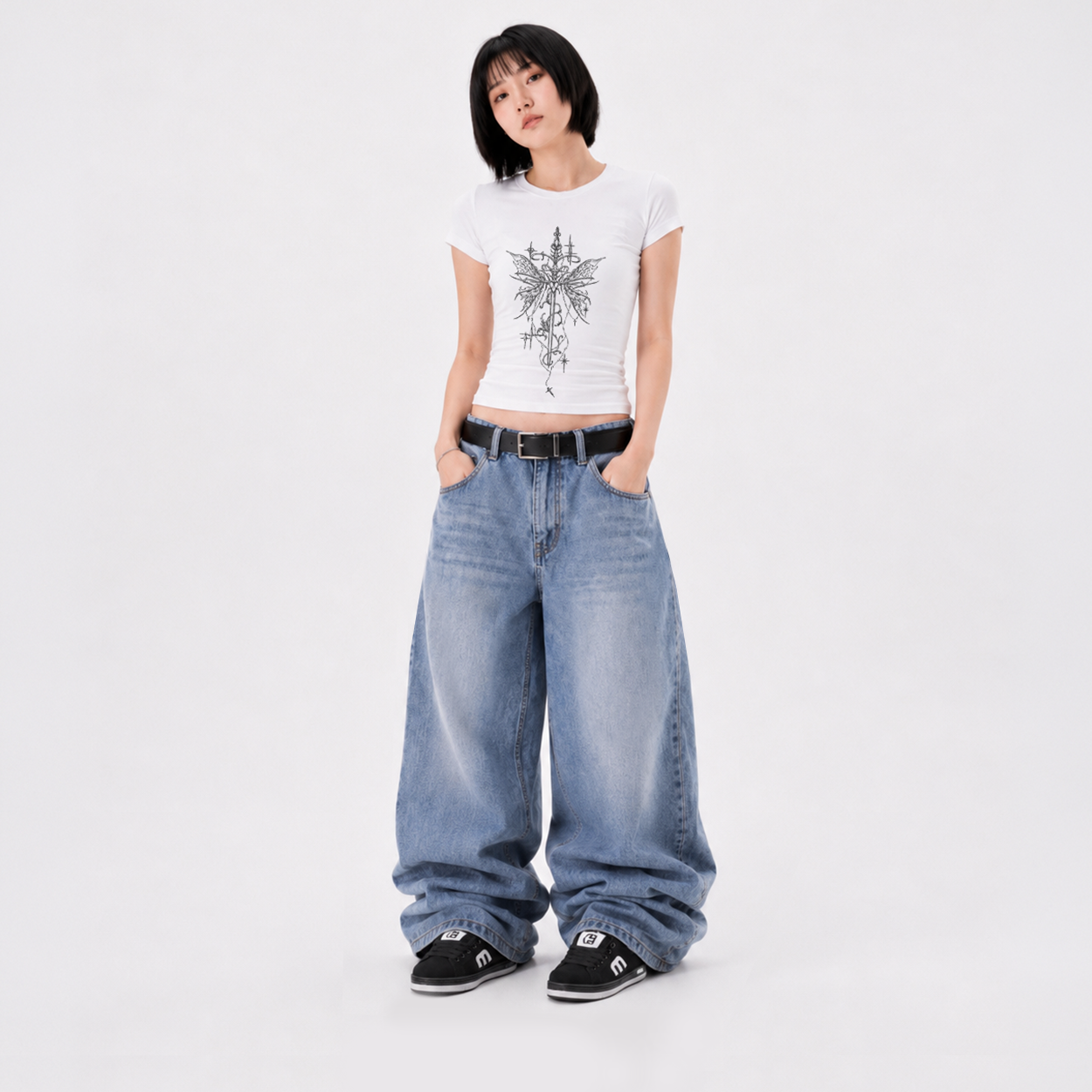 Proper Gnar Winged Damage Skateboarding Girl Tshirt.png
