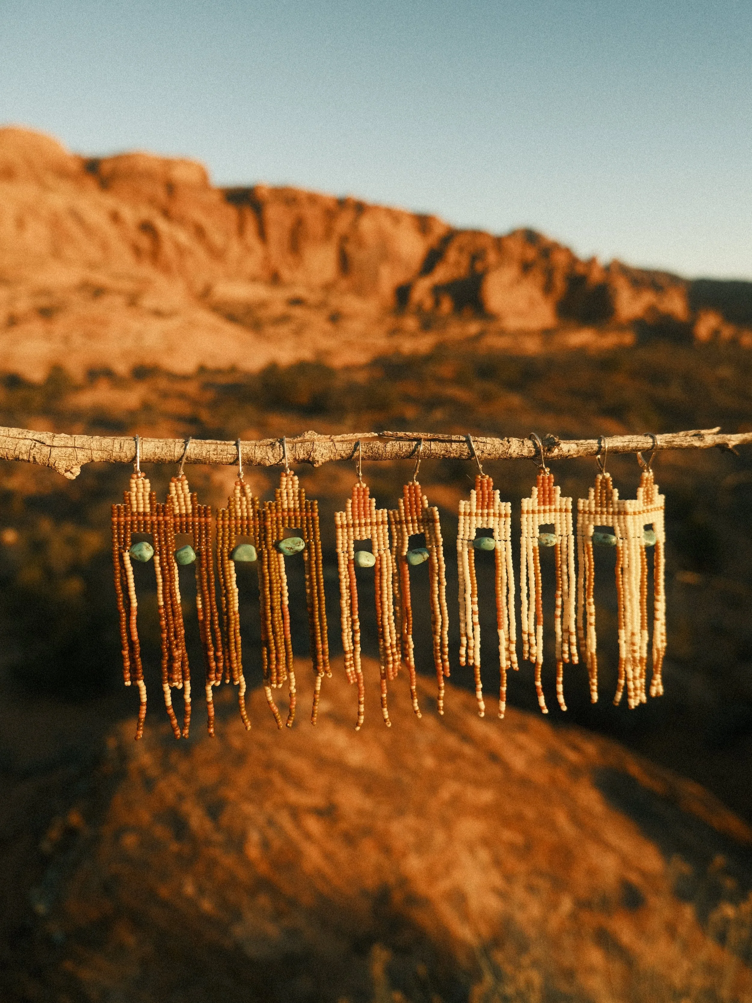 coyote crafted temple beaded fringe earrings (Copy)