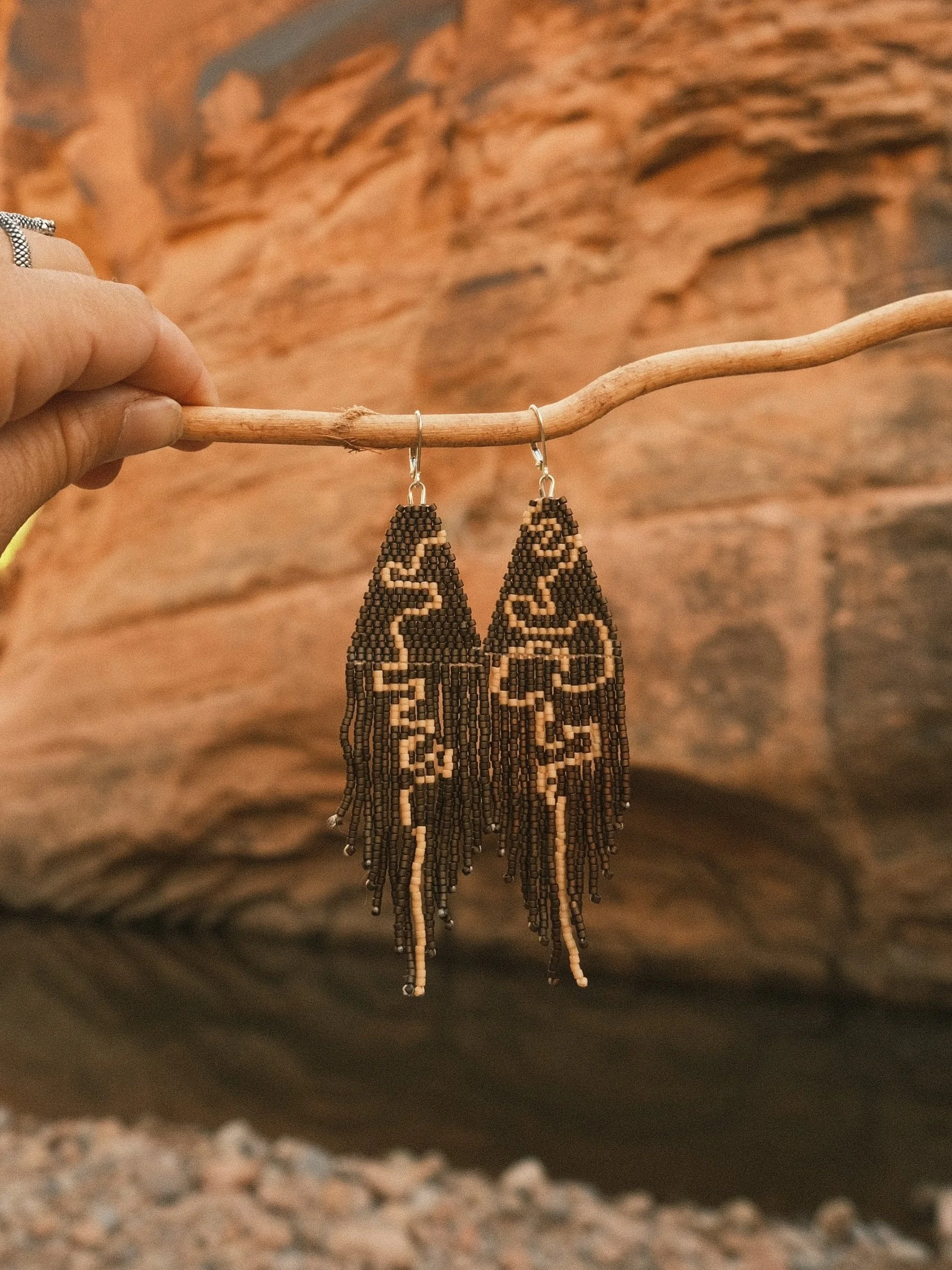 coyote crafted labyrinth canyon fringe earrings (Copy)