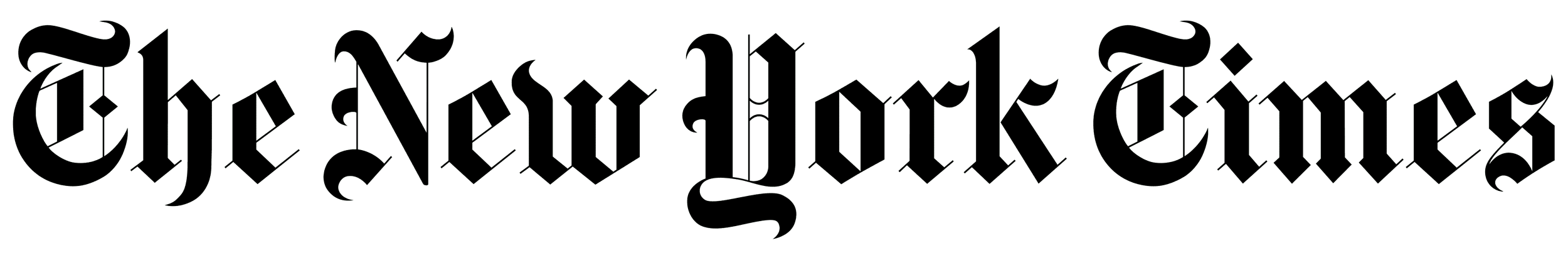 The New York Times logo in black gothic script.