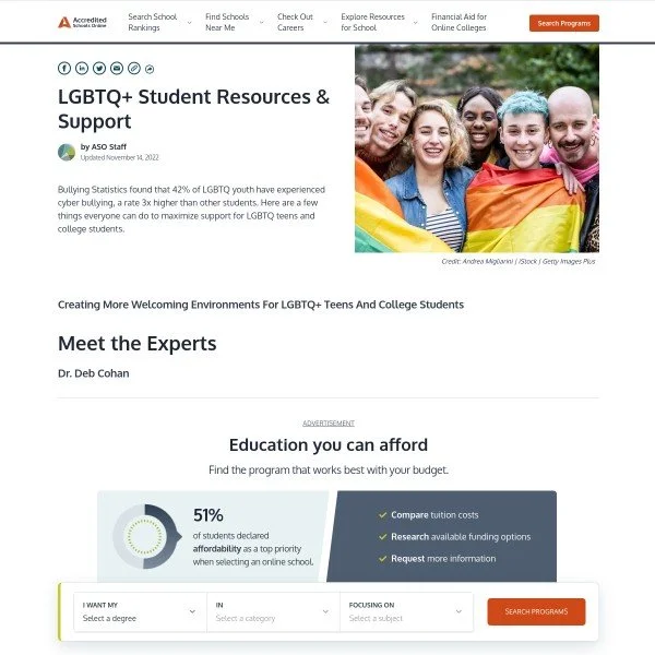 LGBTQ+ Student Resources & Support | Accredited Schools Online
