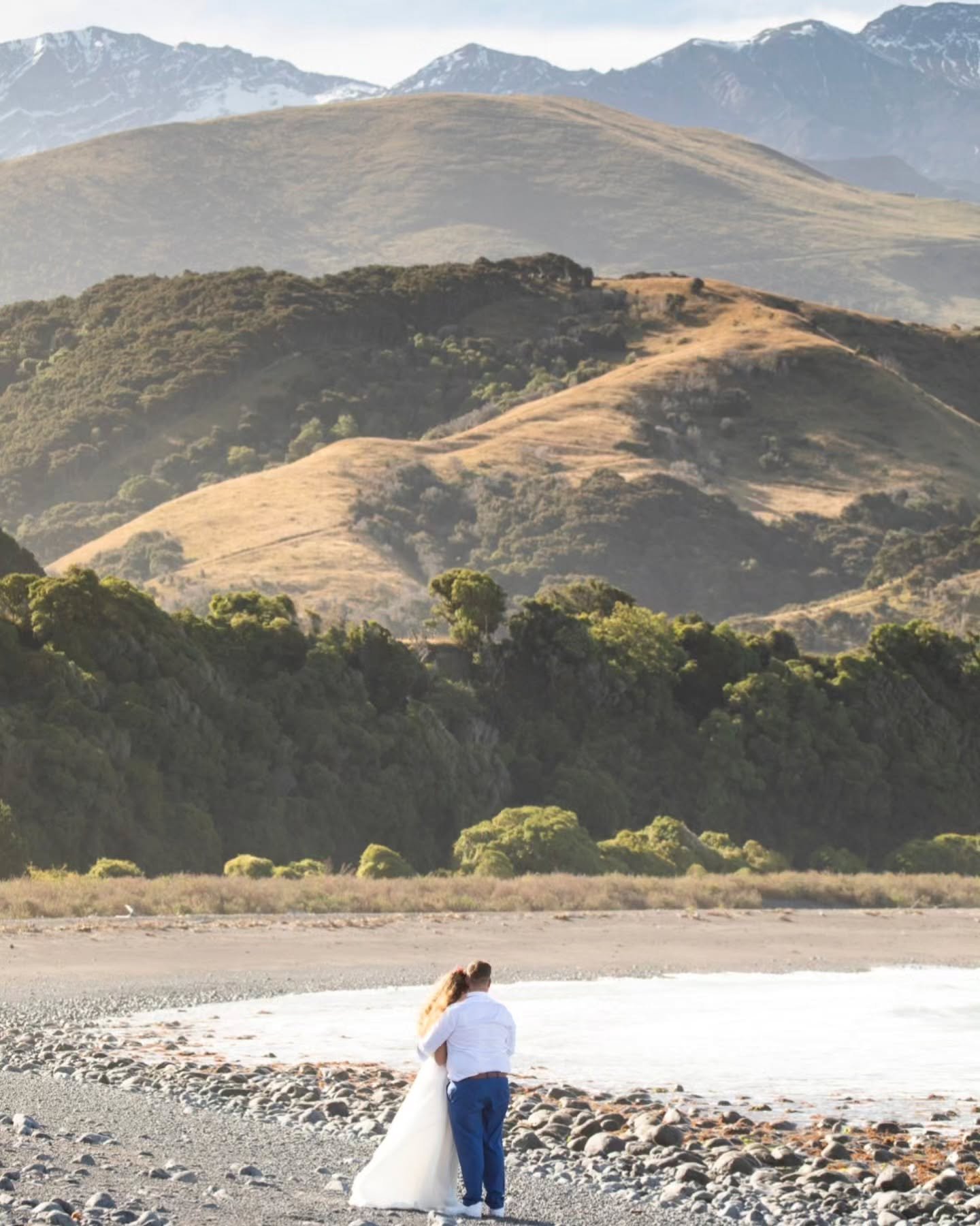 So much love for this beautiful couple Lene &amp; Dominik from Germany, who opted for our Keep it Simple Beach Elopement package here in Kaikōura. Rather than a single day of celebration in Germany, they decided to use that budget for a journey full 
