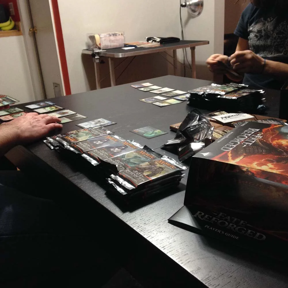 Cards on a tabletop