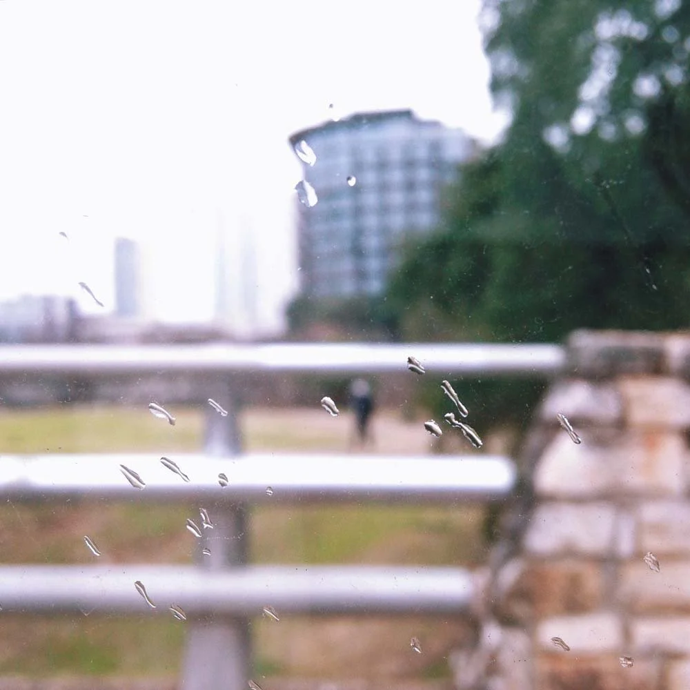 Rain on car window