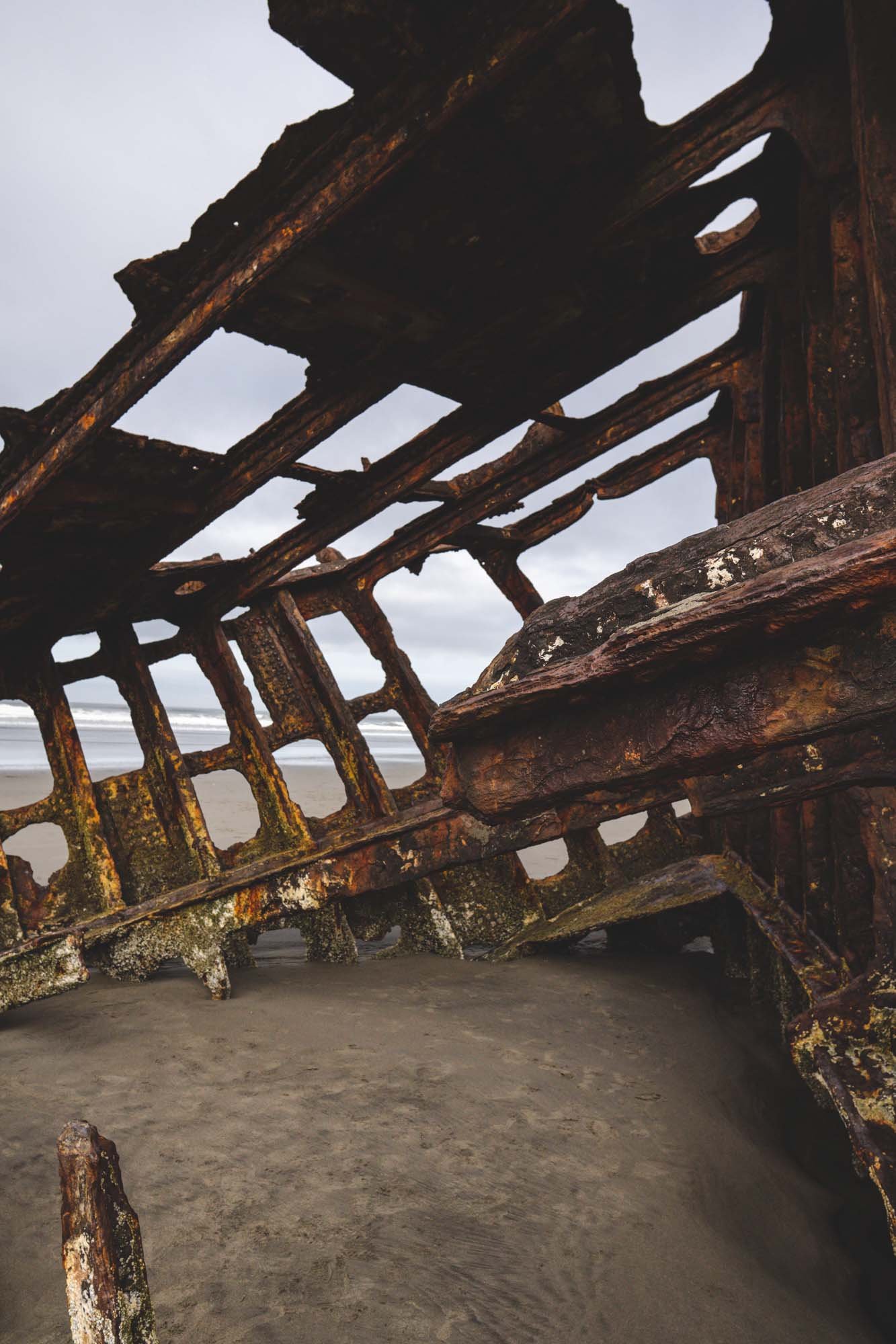 Peter Iredale Wreck on the beach near Astoria, Oregon