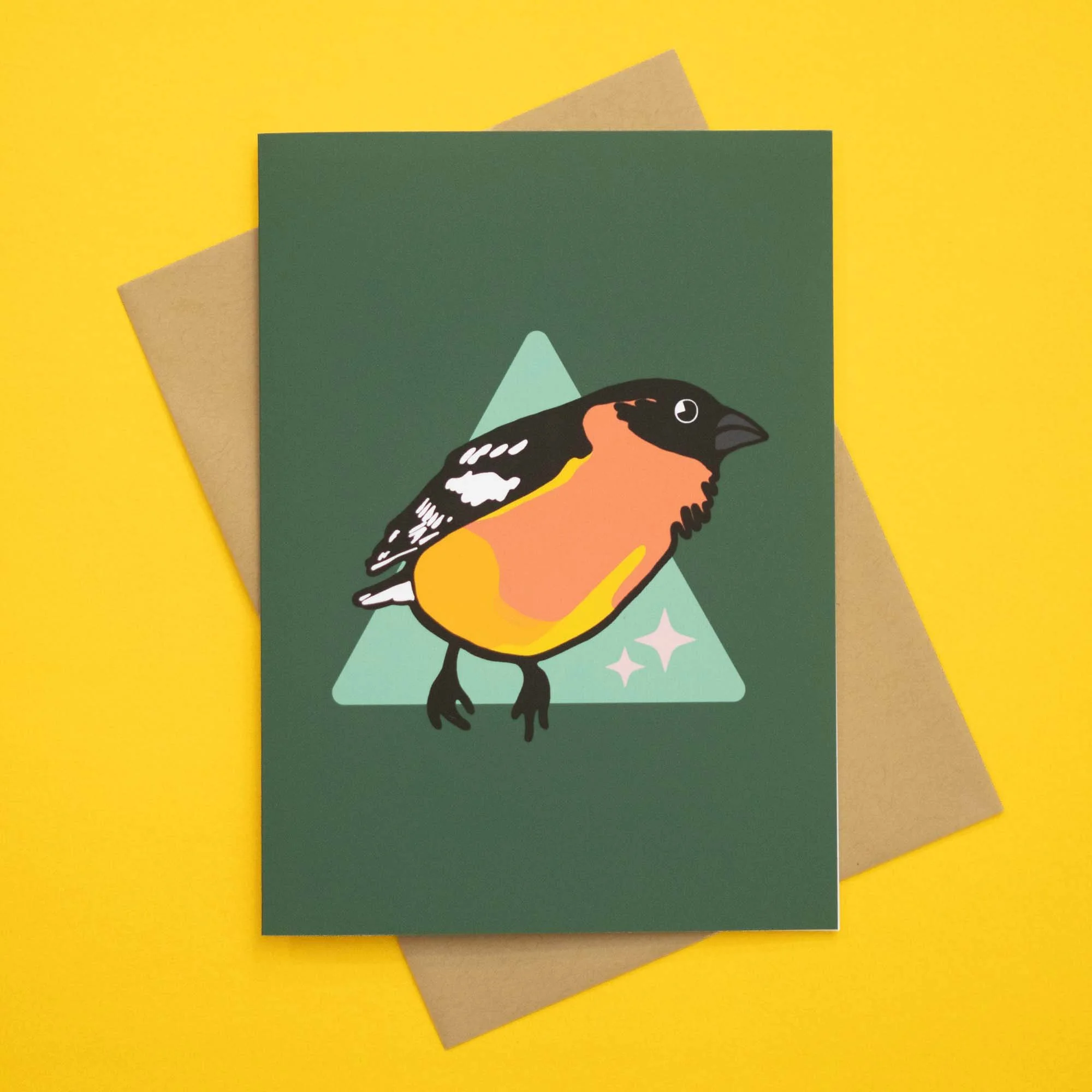 Backyard Birds Notecard - Black-Headed Grosbeak