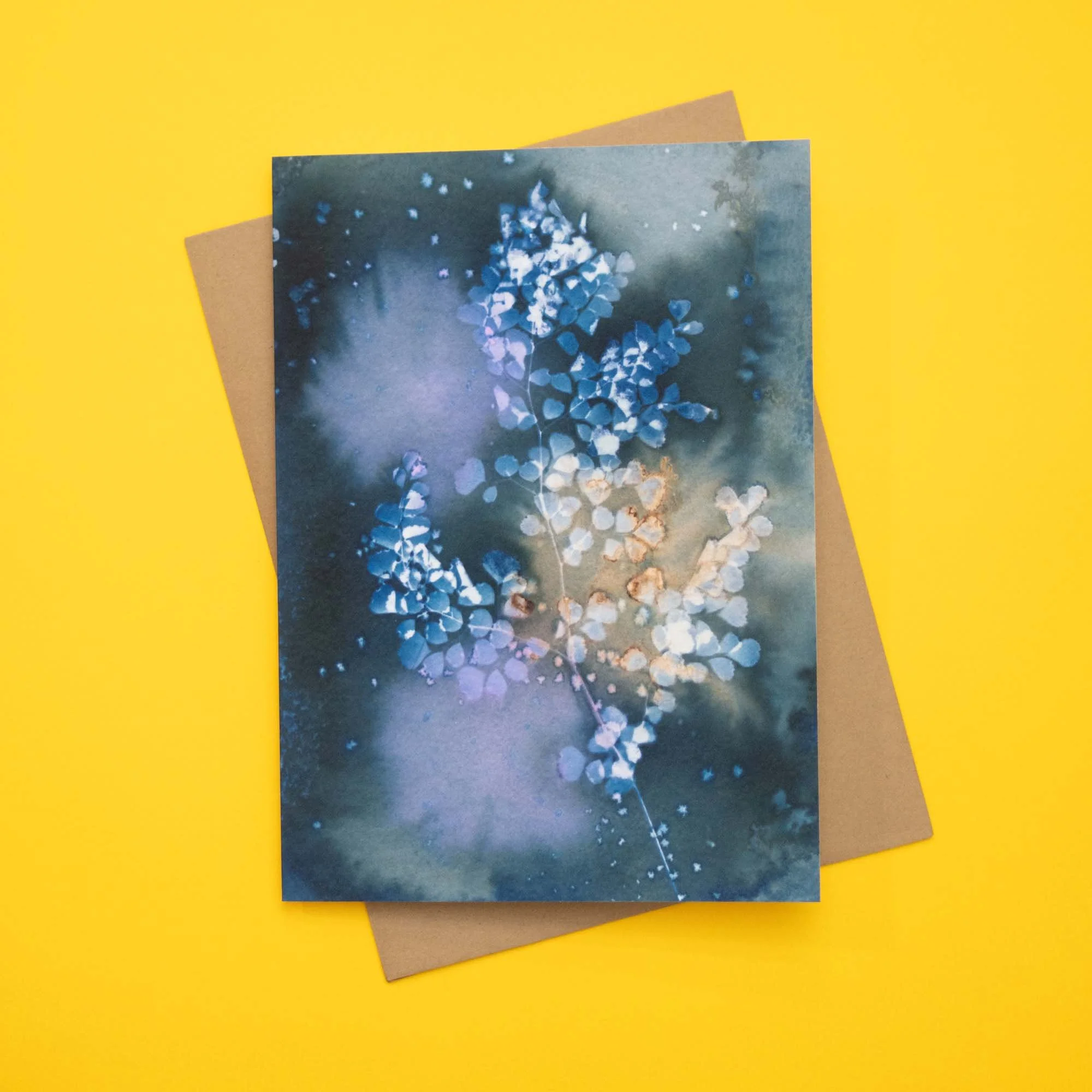 Cyanotype notecard and envelope