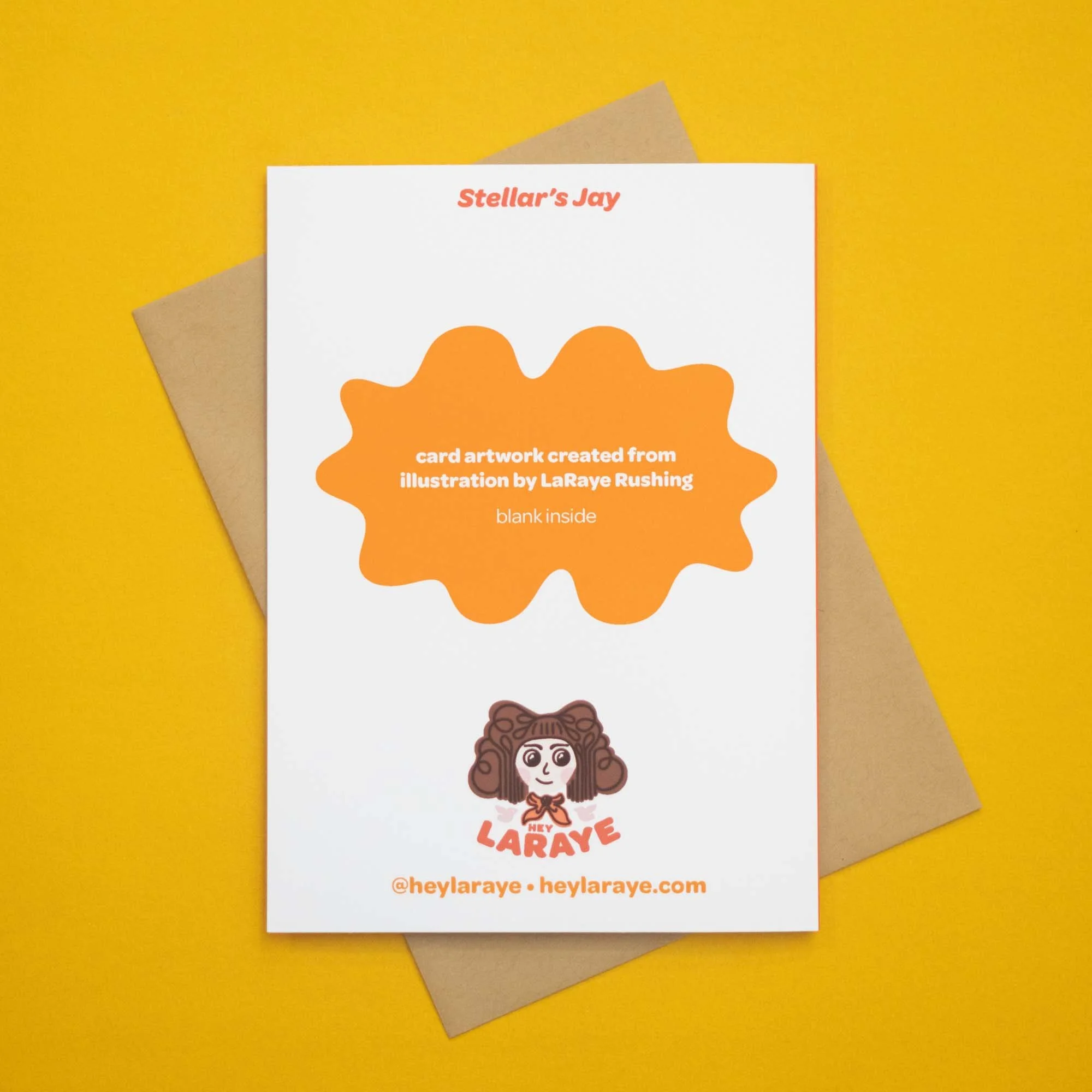 Notecard back and envelope