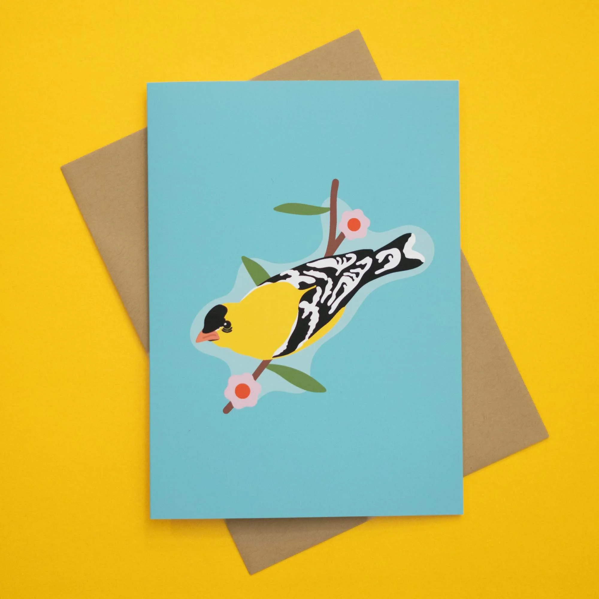 Backyard Birds Notecard of an American Goldfinch