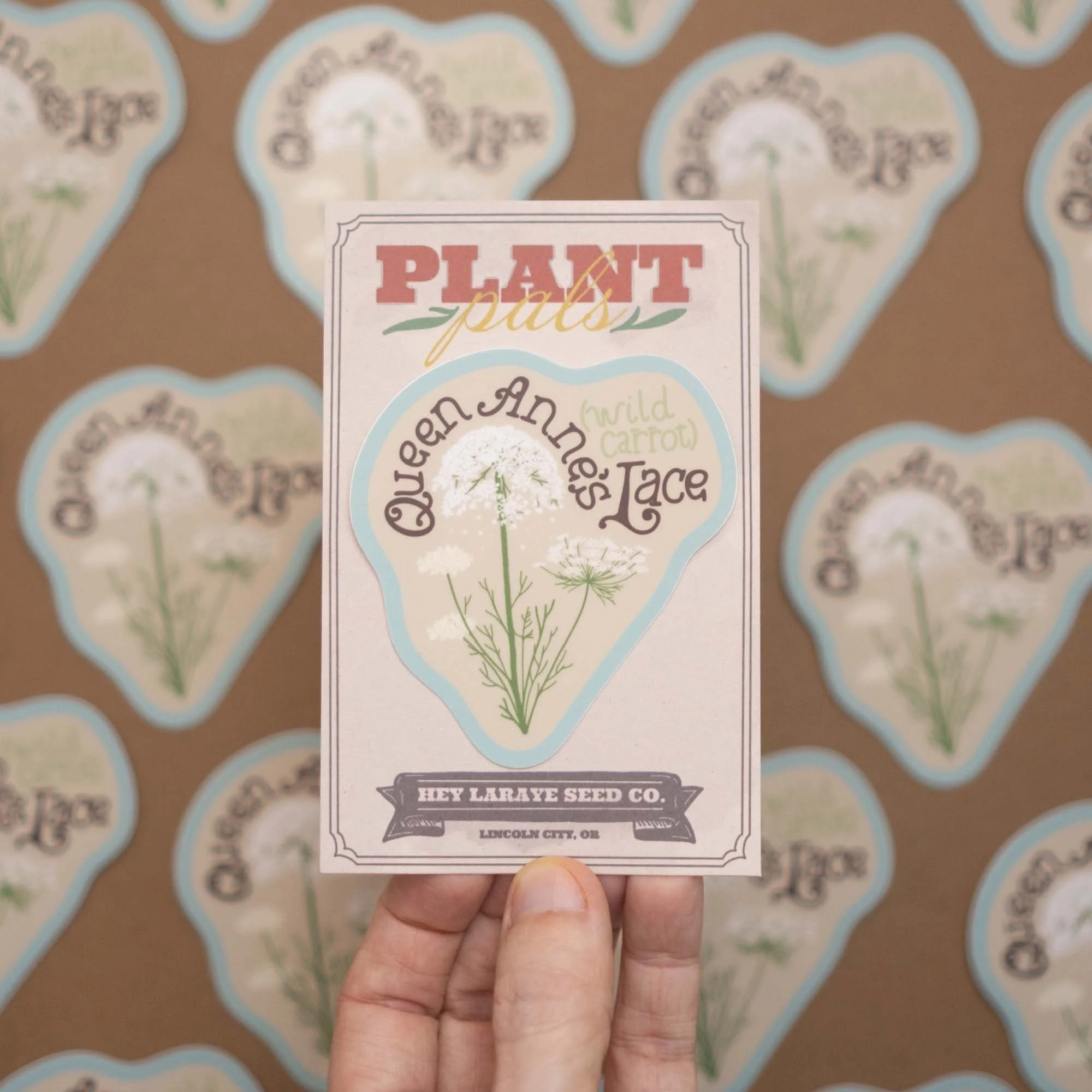 Vinyl sticker of Queen Anne's Lace plant