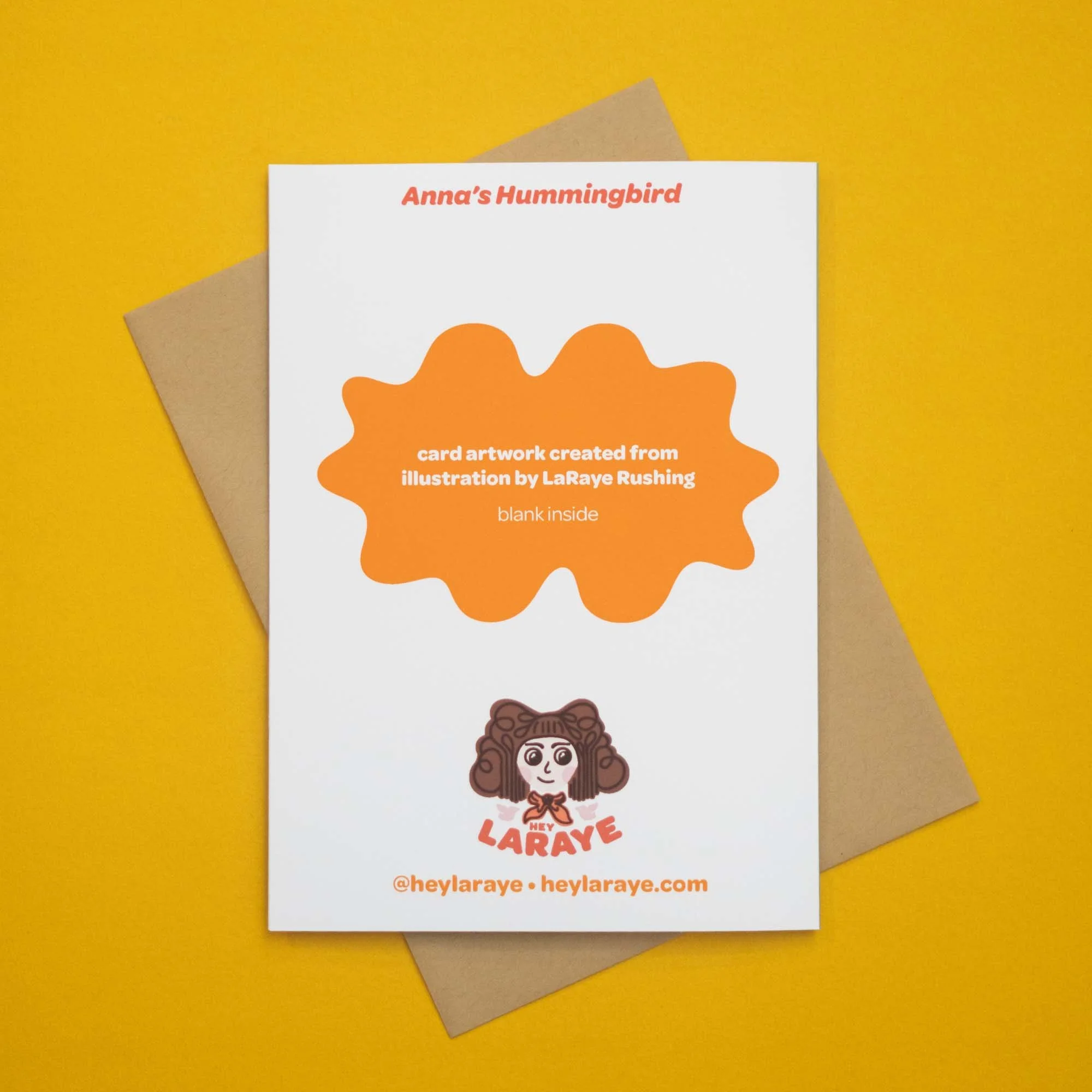 Notecard back and envelope