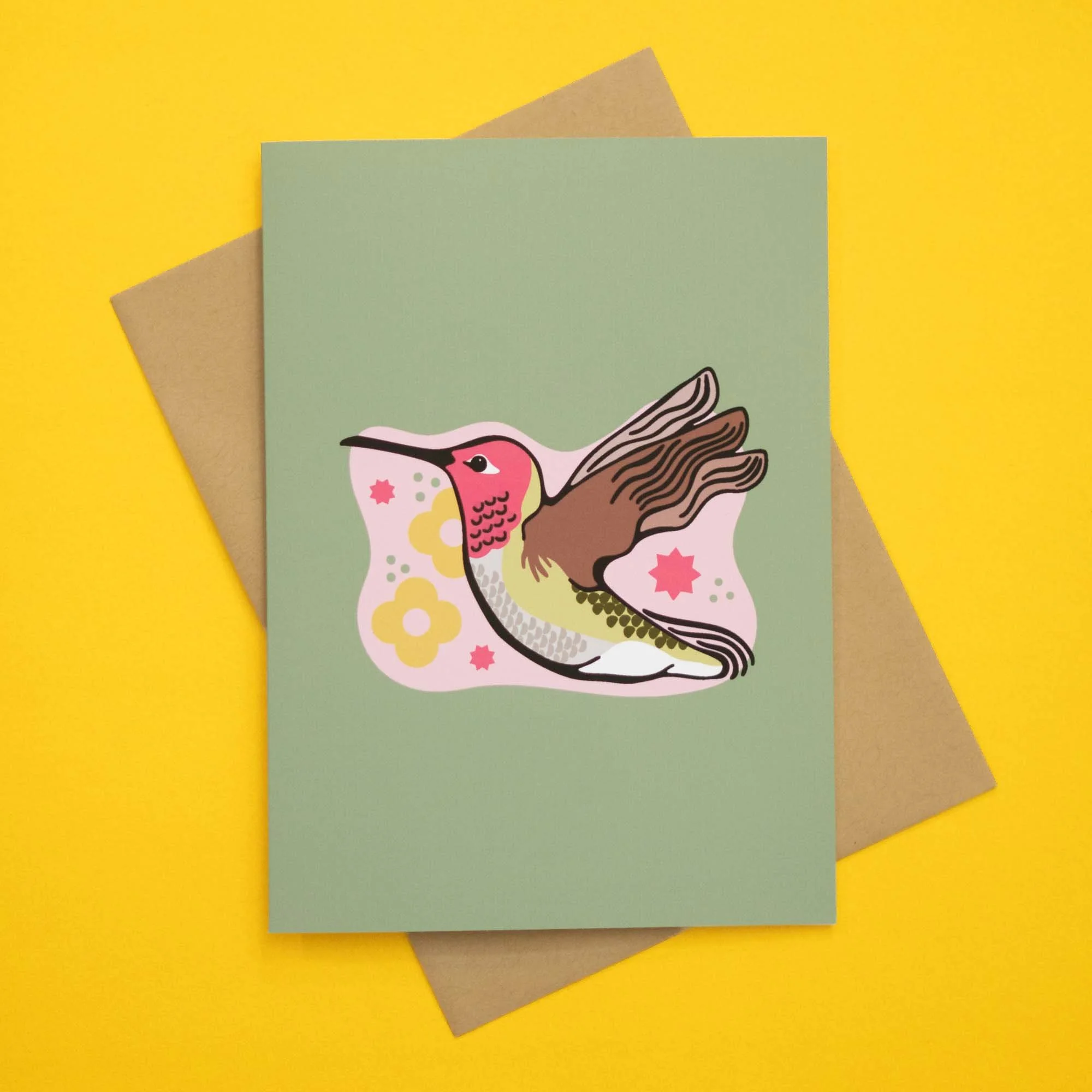 Backyard Birds Notecard - Anna's Hummingbird