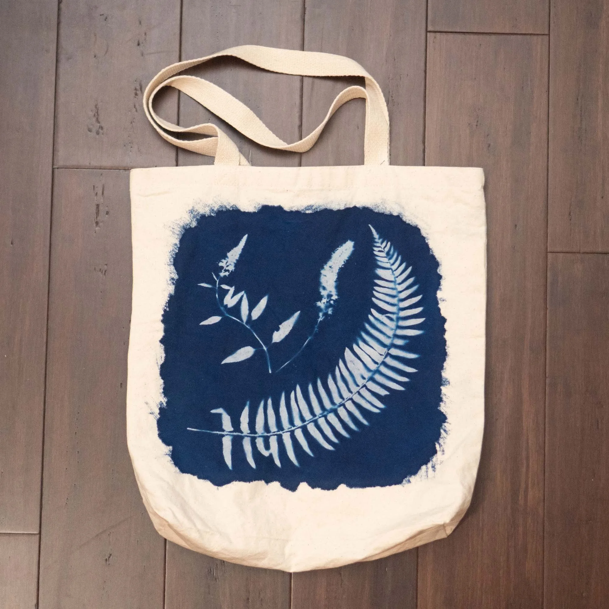 Botanical Cyanotype Tote Bag (26B01) (Original)