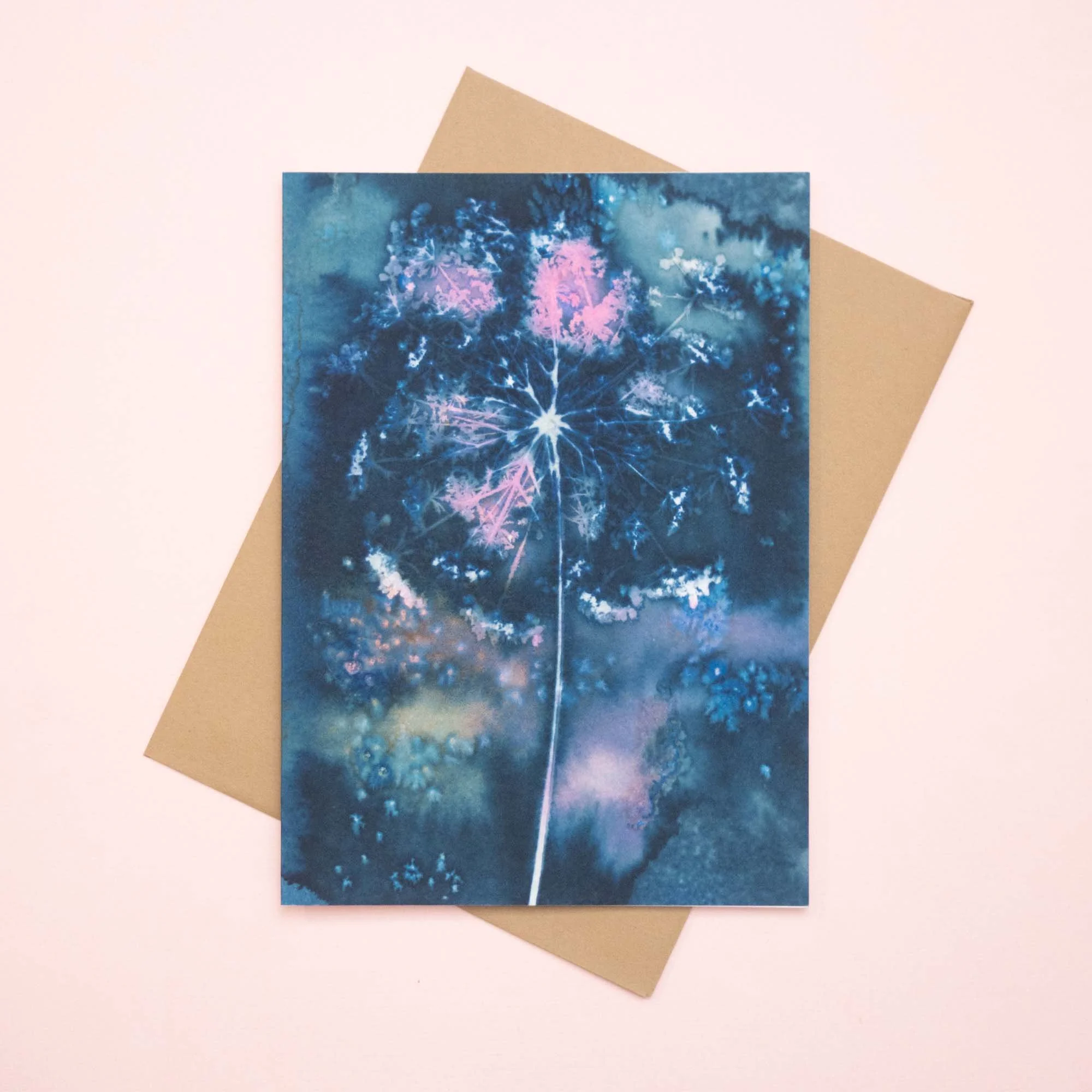 Cyanotype notecard and envelope
