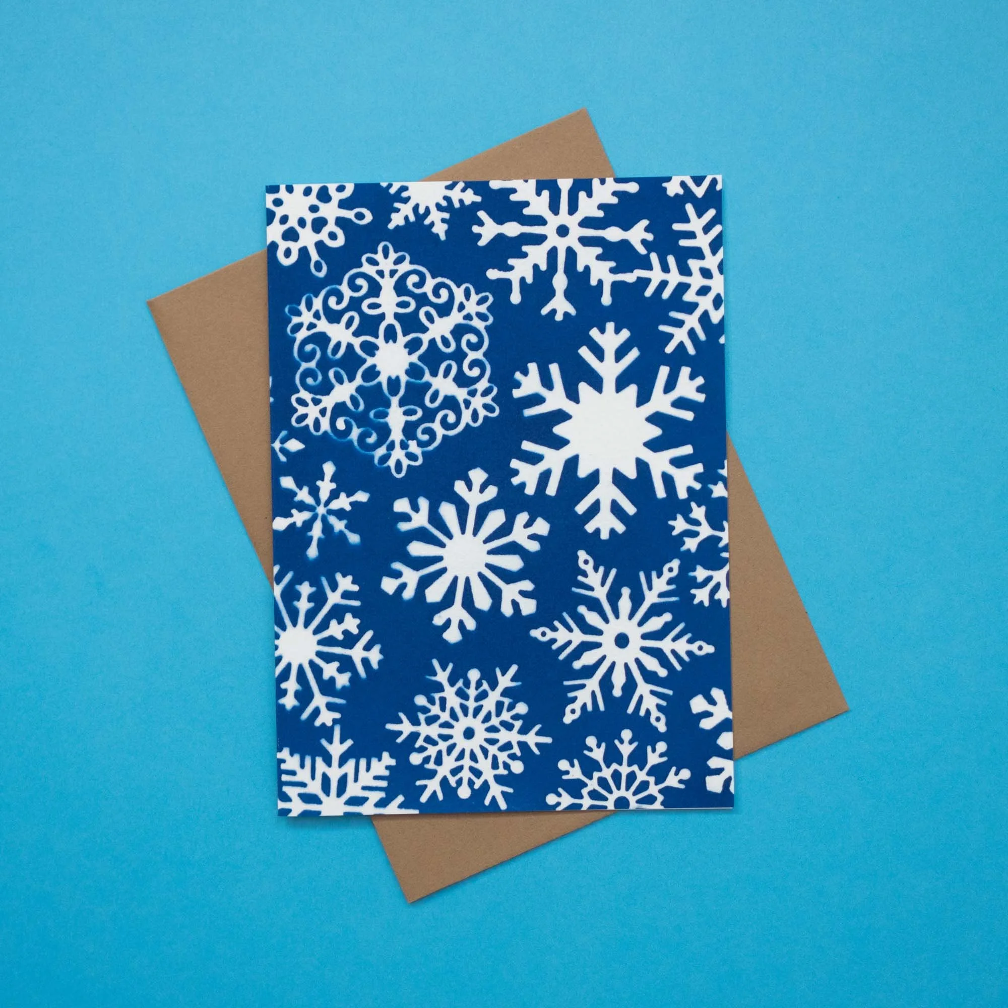 Cyanotype Snowflake Notecard (24C)