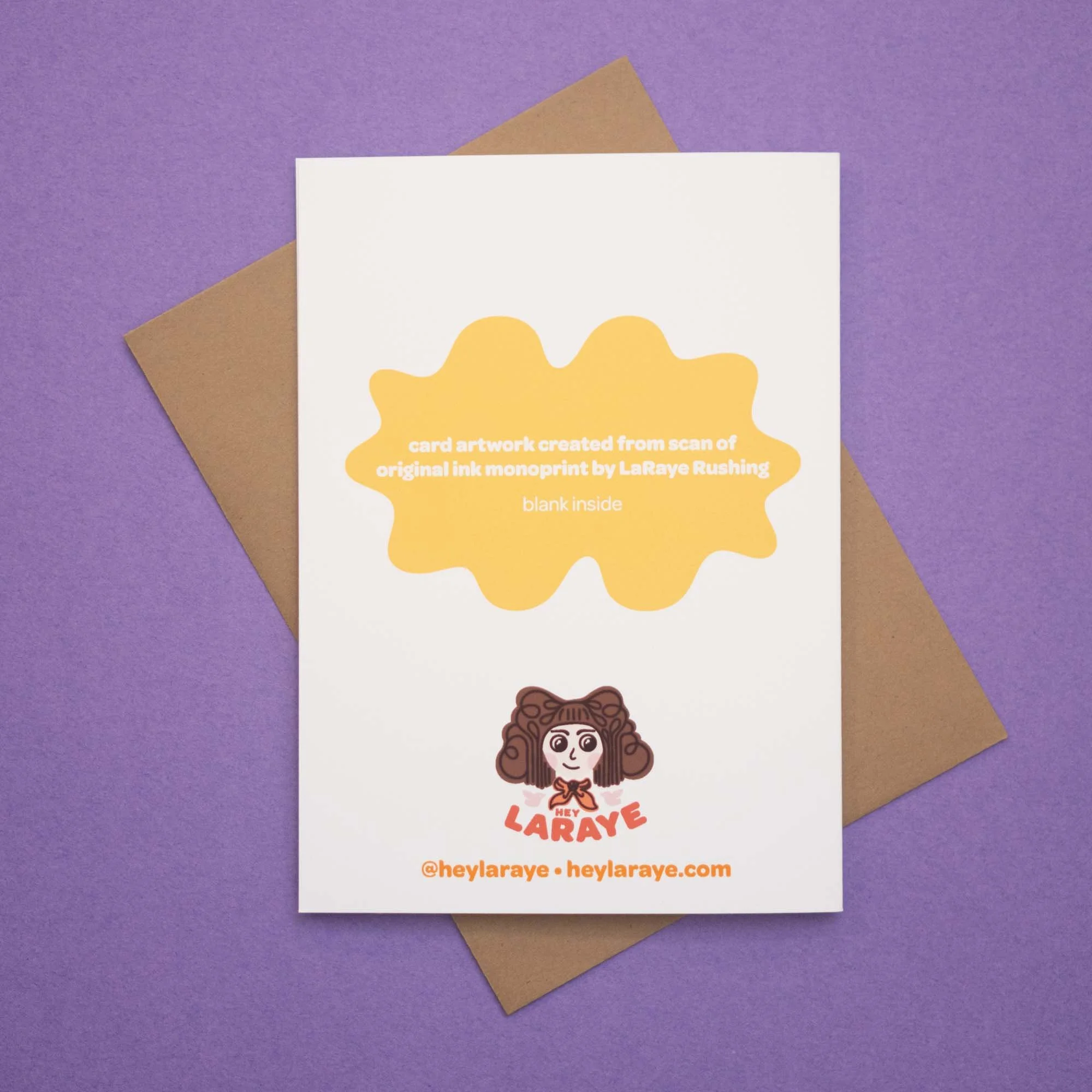 Notecard back and envelope
