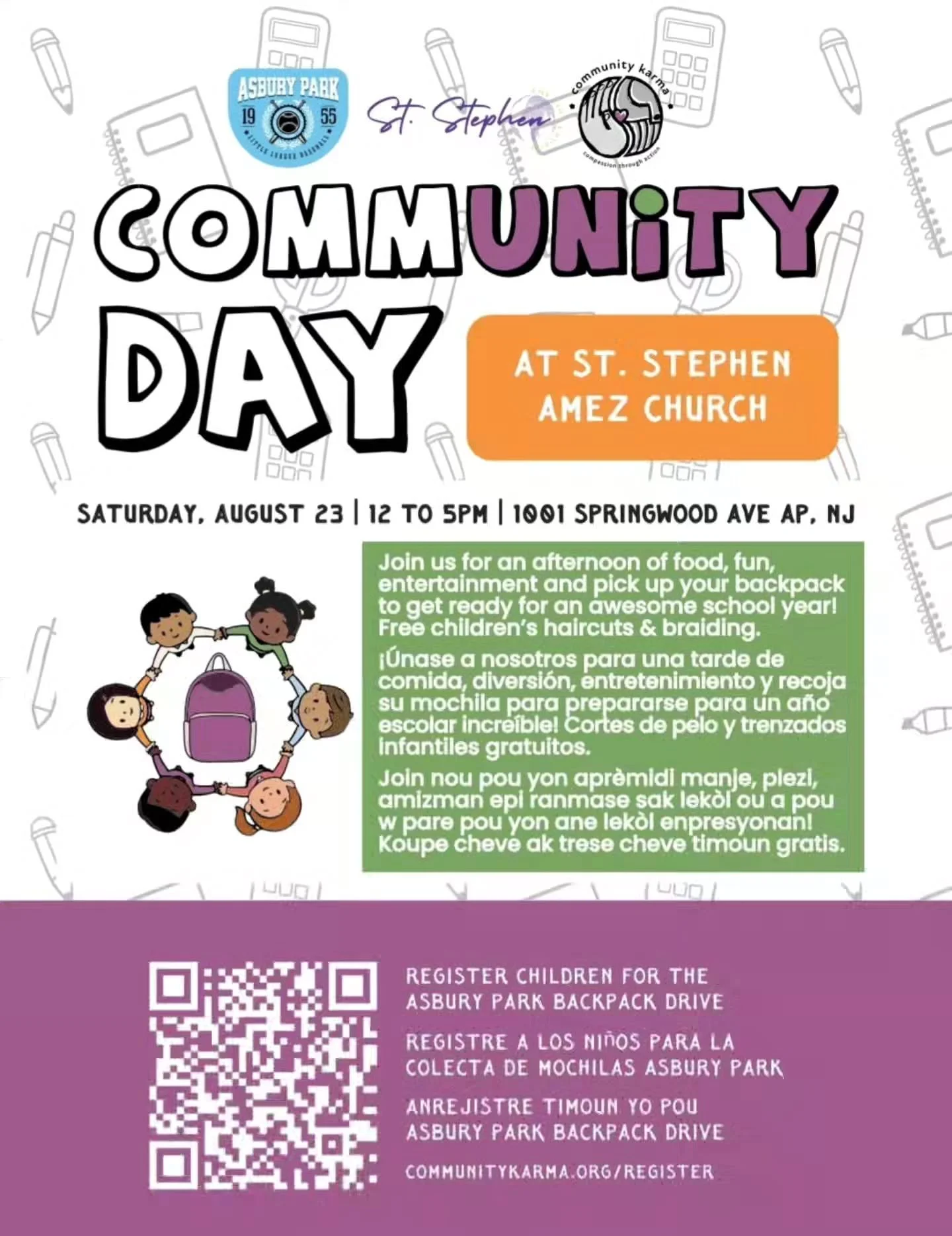π We are less than *two* weeks away from Community Day at St. Stephen's! The support from the community throughout the summer has been incredible. We are on track to reach our goal of supporting 1K children and help them have a successful start to t