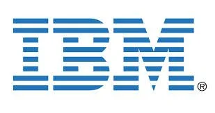 IBM registered logo in blue with the standard eight bars.