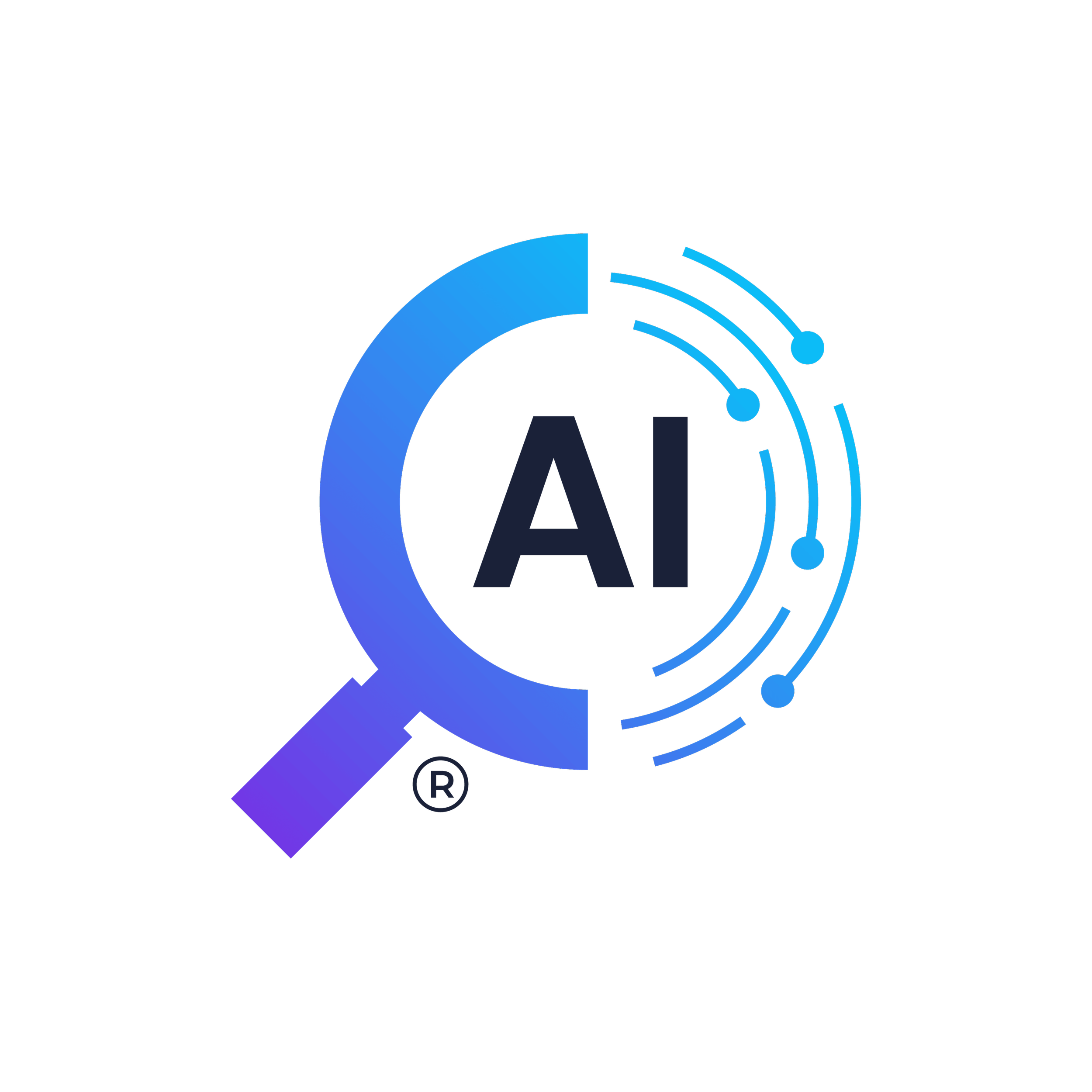 Logo of AI TruthTeller featuring a stylized magnifying glass with a digital circuit pattern and the text "AI TruthTeller".