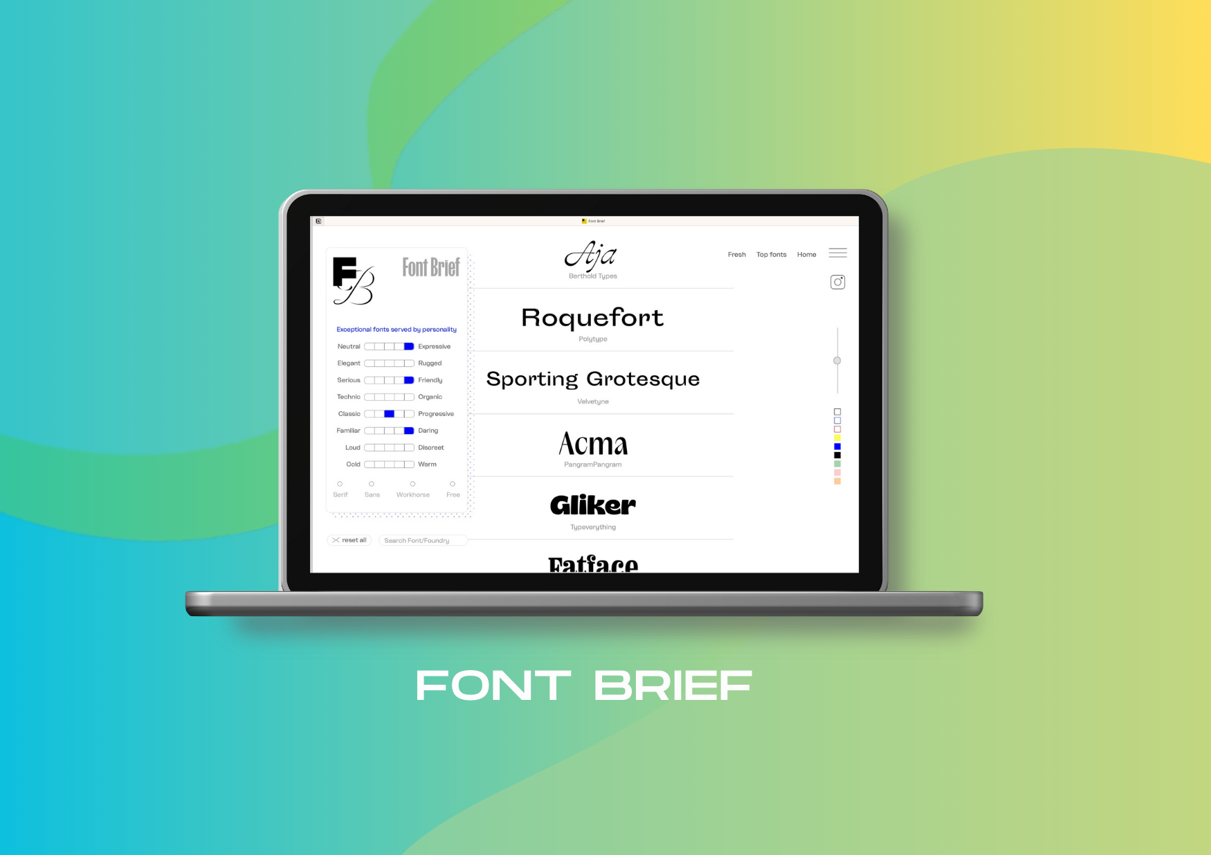Typography tool for designers: Font Brief