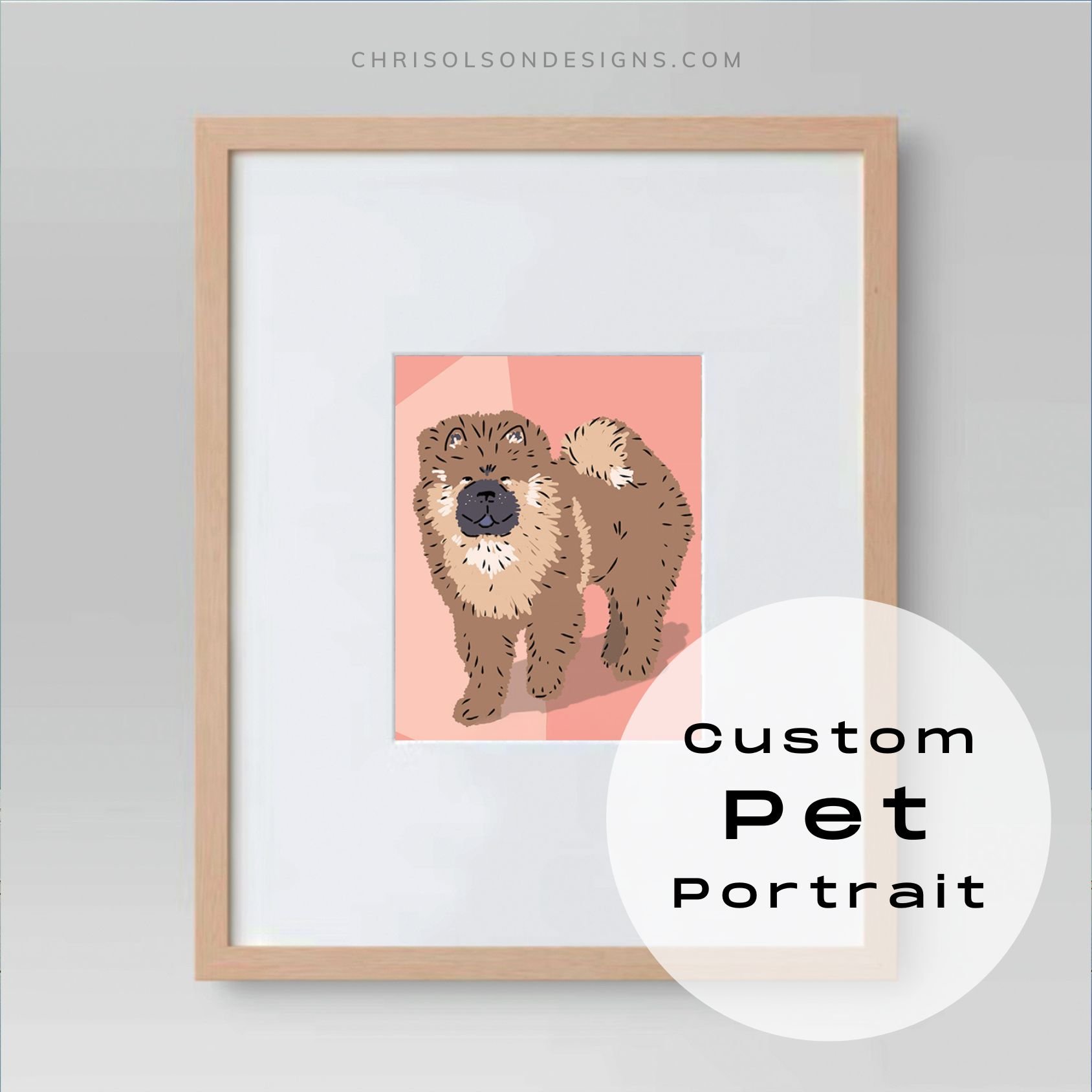 Chow Chow Pet Portrait by Chris Olson