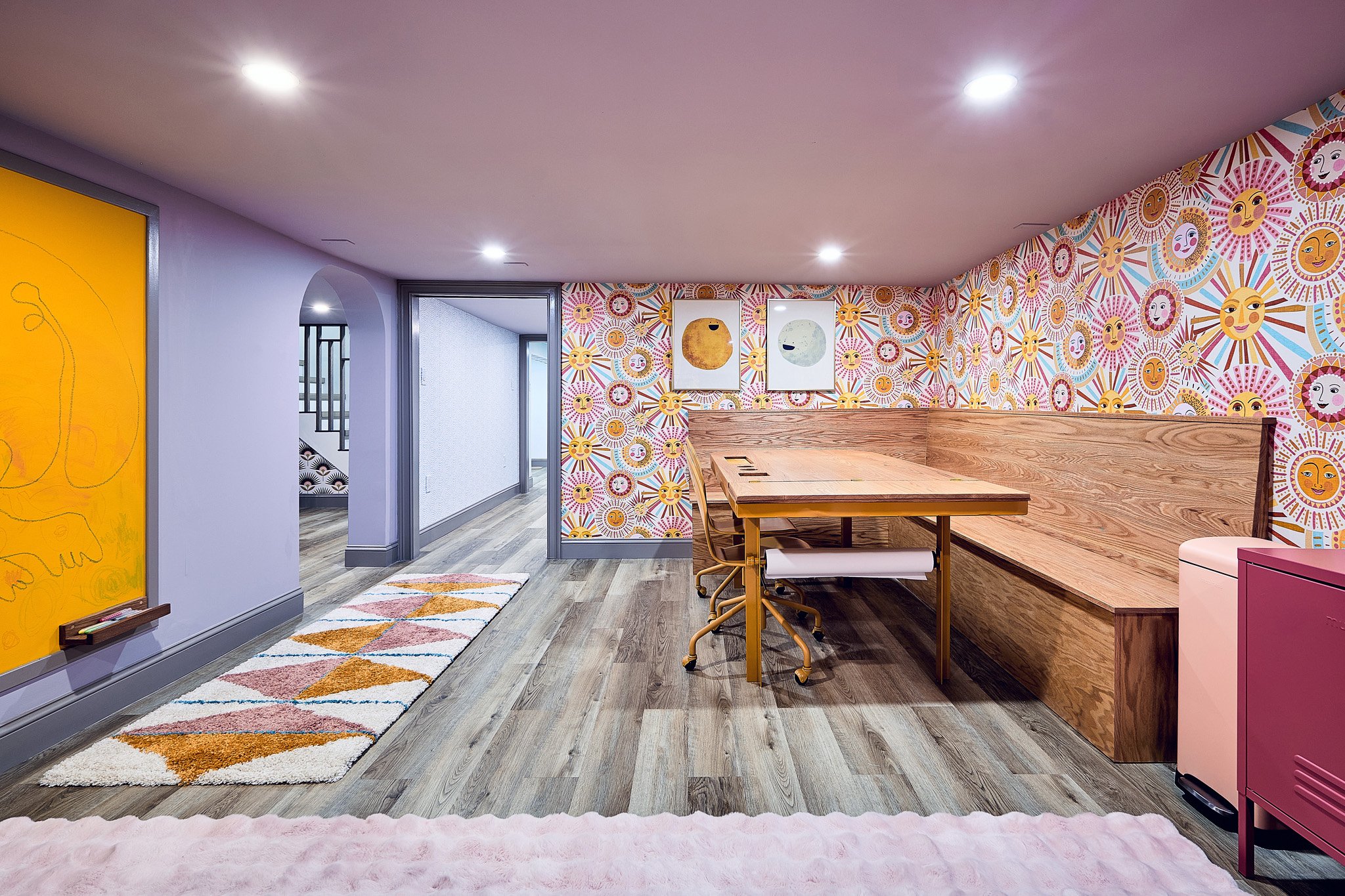 Creative home basement redesign by Benita Cooper Design, architect and interior designer based in Haddonfield, New Jersey, serving all of Greater Philadelphia