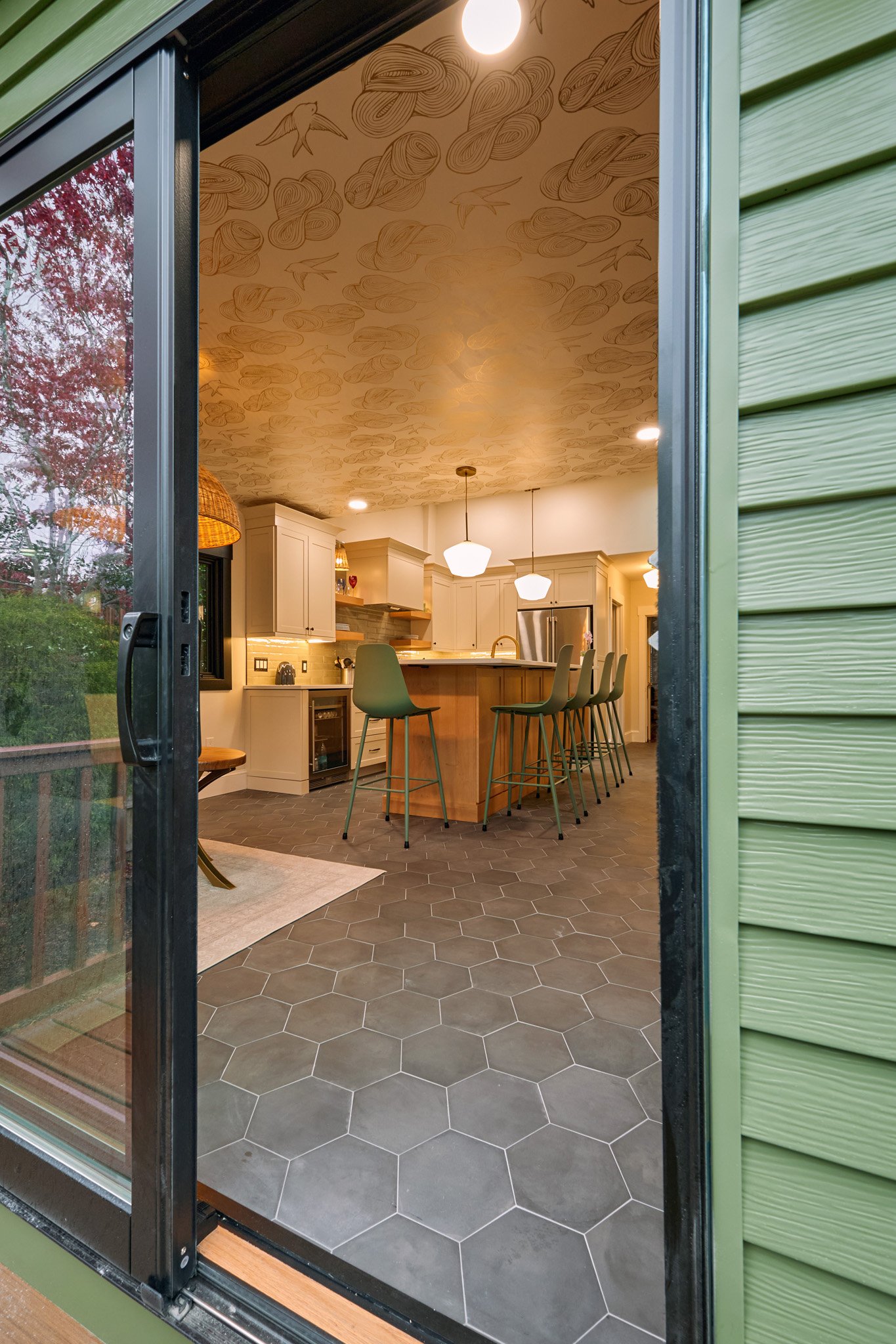 Kitchen and powder room remodel at home in Haddonfield, New Jersey, by Benita Cooper Design, architect, home re-modeler, and interior designer.