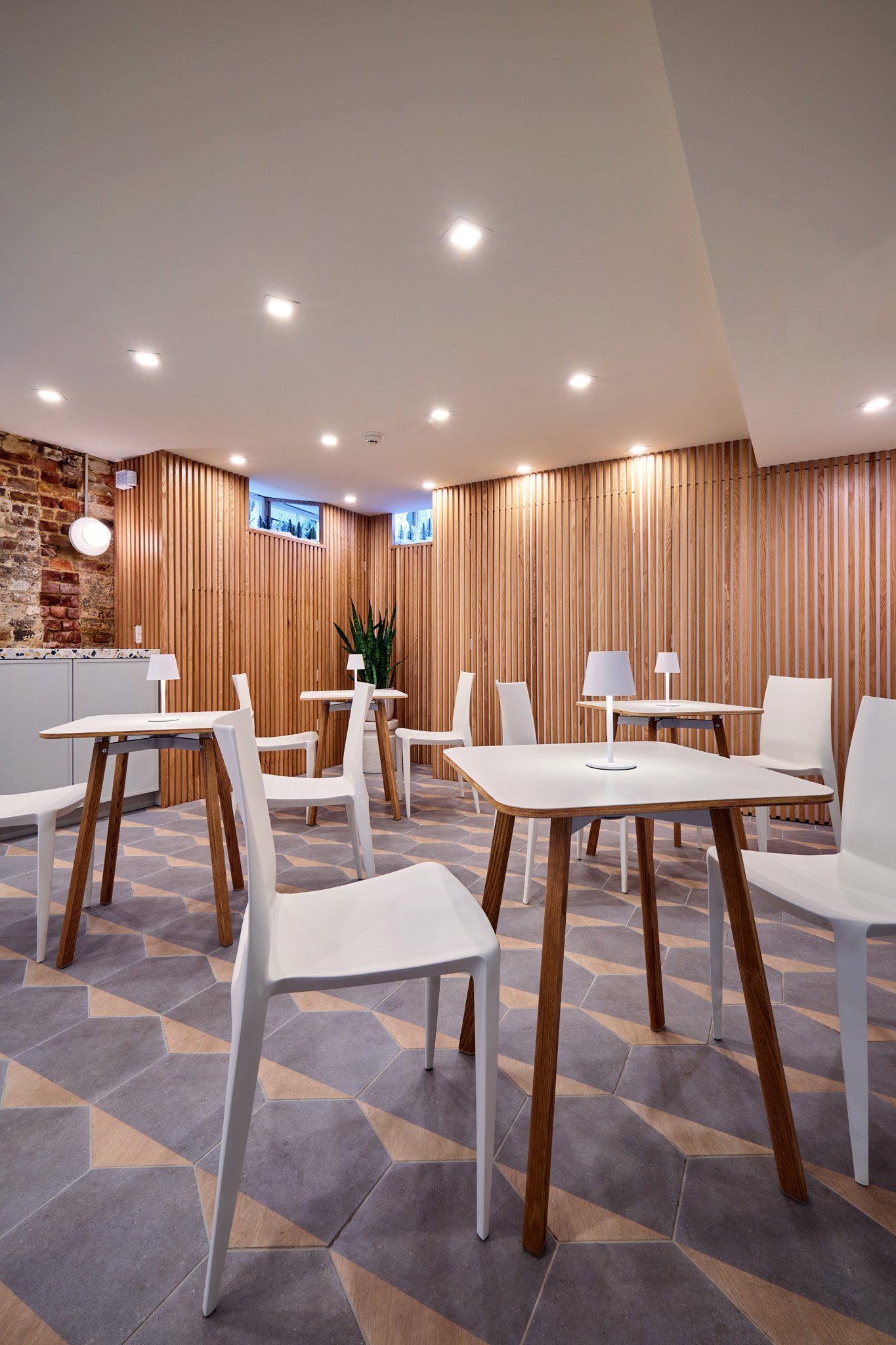 Interior of Haute Dog, a gourmet hot dog restaurant in Haddonfield, NJ, designed by Benita Cooper, award-winning architect serving South Jersey and Philadelphia.