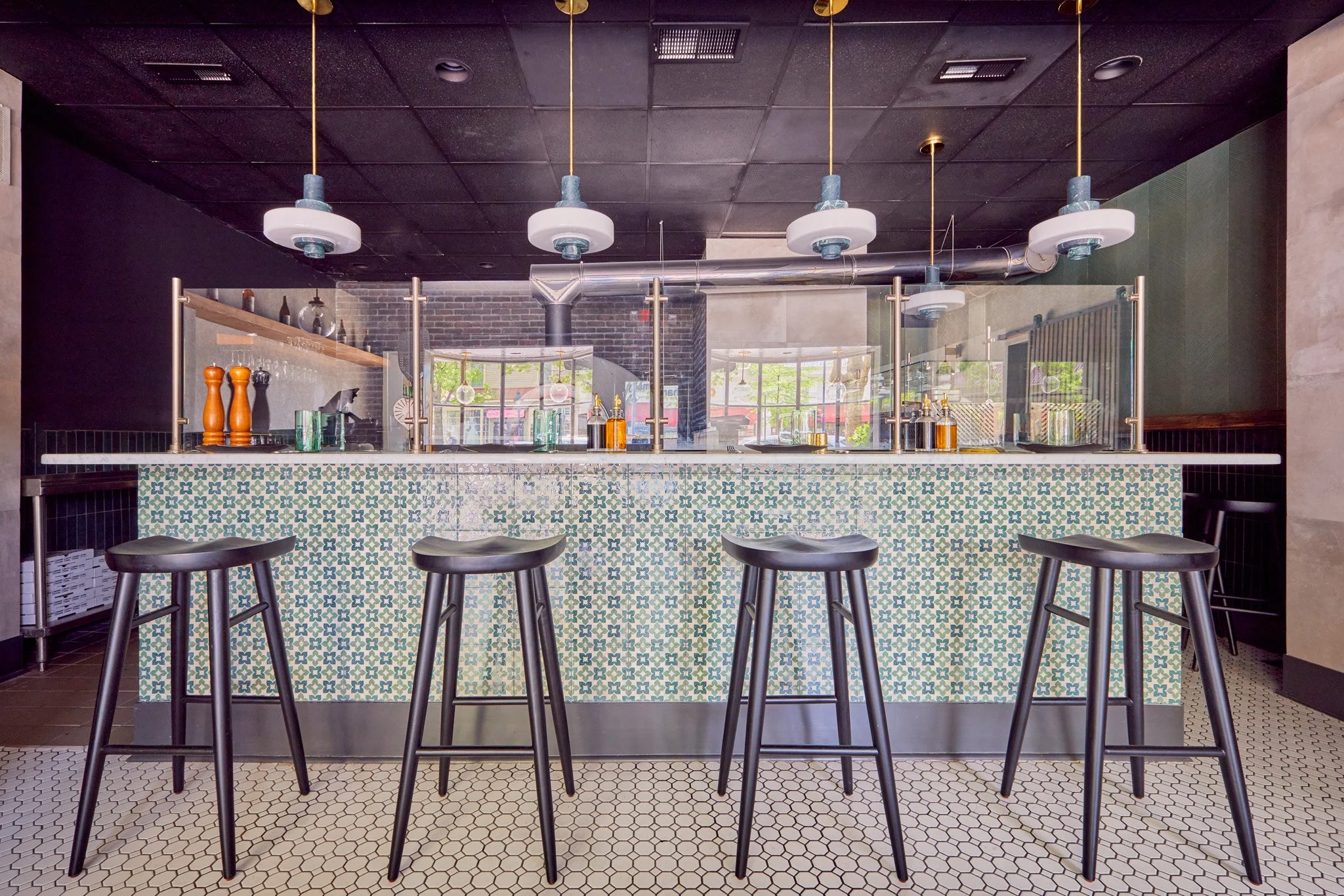 Photos of Pizza Pazza in Haddonfield, New Jersey, designed by Benita Cooper Design, interior designer and architect serving Greater Philadelphia