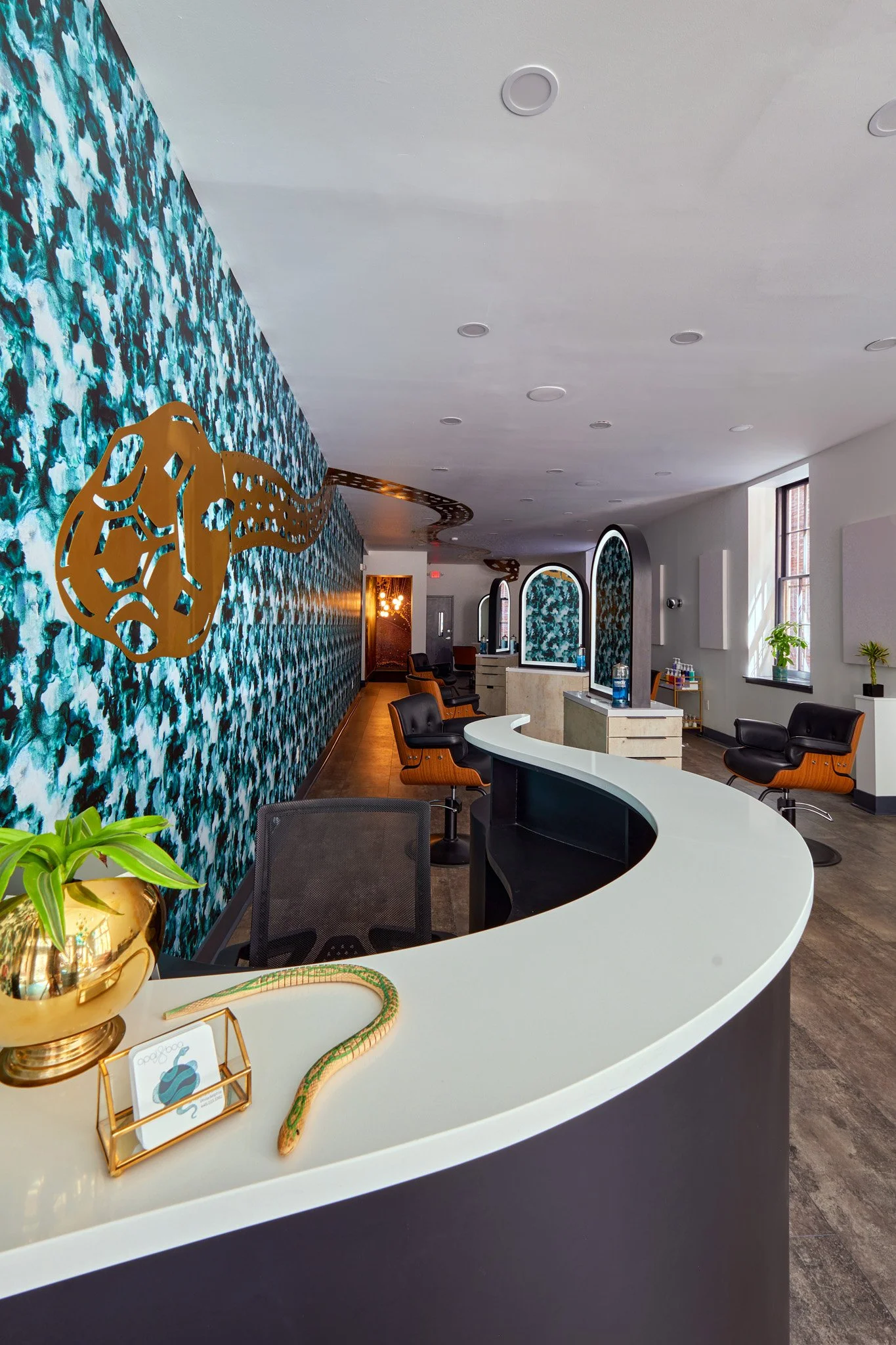 Opal & Boa hair salon in Philadelphia, designed by Benita Cooper Design