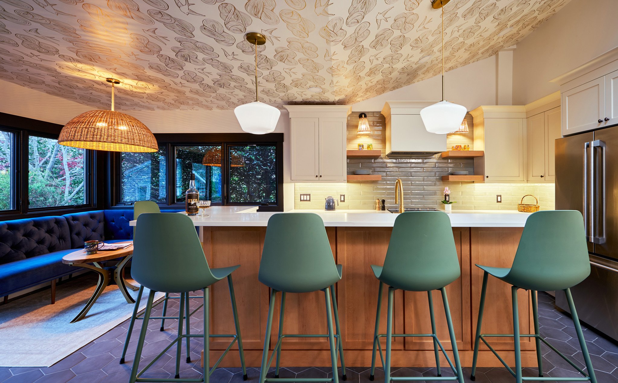 Kitchen and powder room remodel at home in Haddonfield, New Jersey, by Benita Cooper Design, architect, home re-modeler, and interior designer.