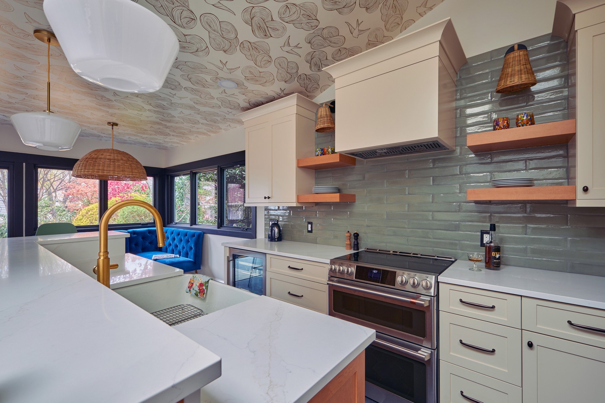 Kitchen and powder room remodel at home in Haddonfield, New Jersey, by Benita Cooper Design, architect, home re-modeler, and interior designer.