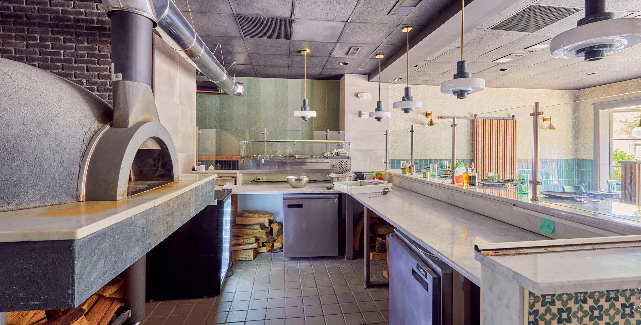 Photos of Pizza Pazza in Haddonfield, New Jersey, designed by Benita Cooper Design, interior designer and architect serving Greater Philadelphia