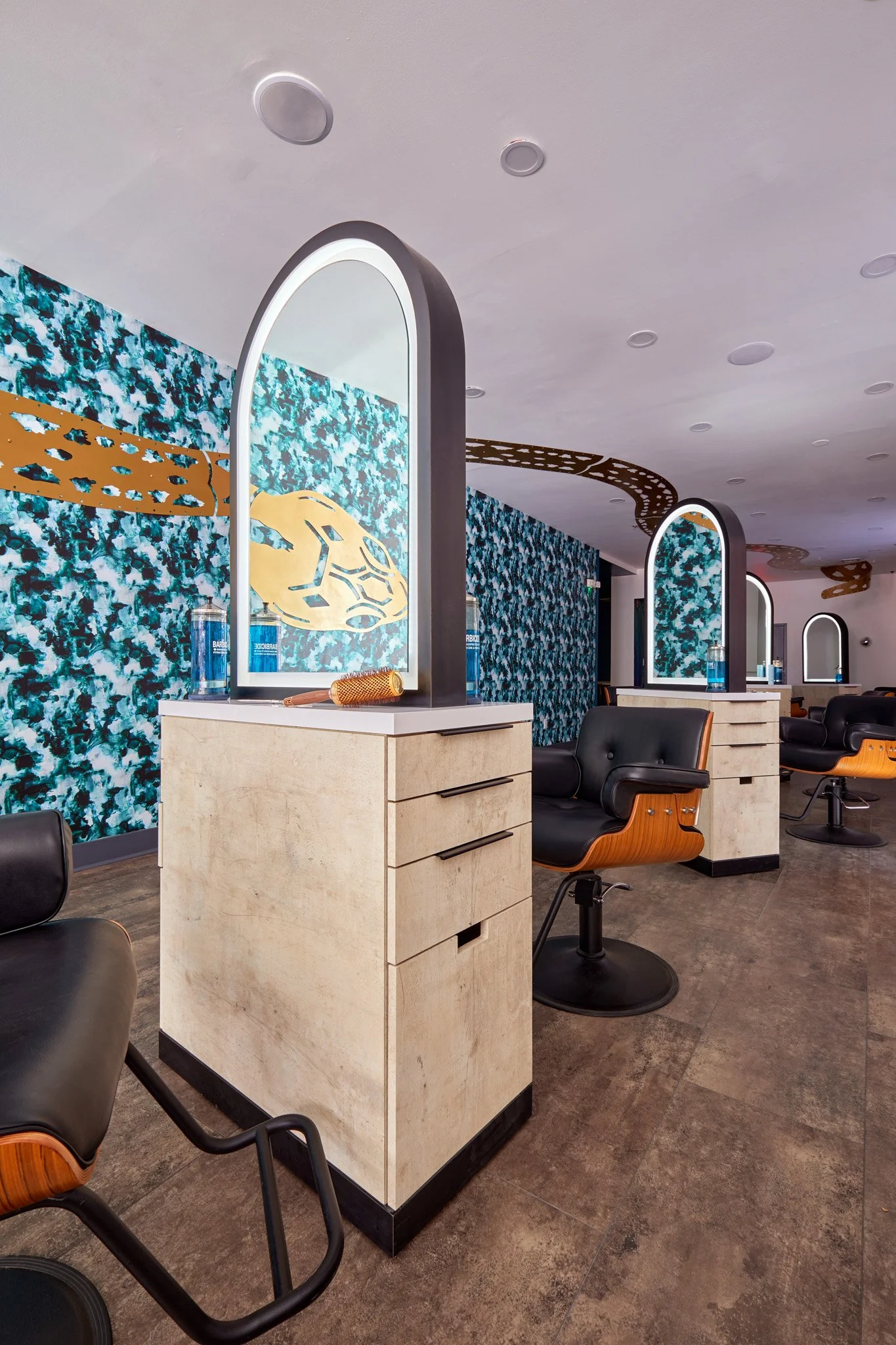 Opal & Boa hair salon in Philadelphia, designed by Benita Cooper Design