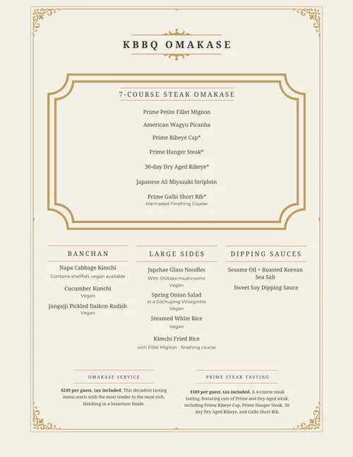 Omakase Menu | Discover Premium Korean BBQ — Book Now — Korean BBQ Catering