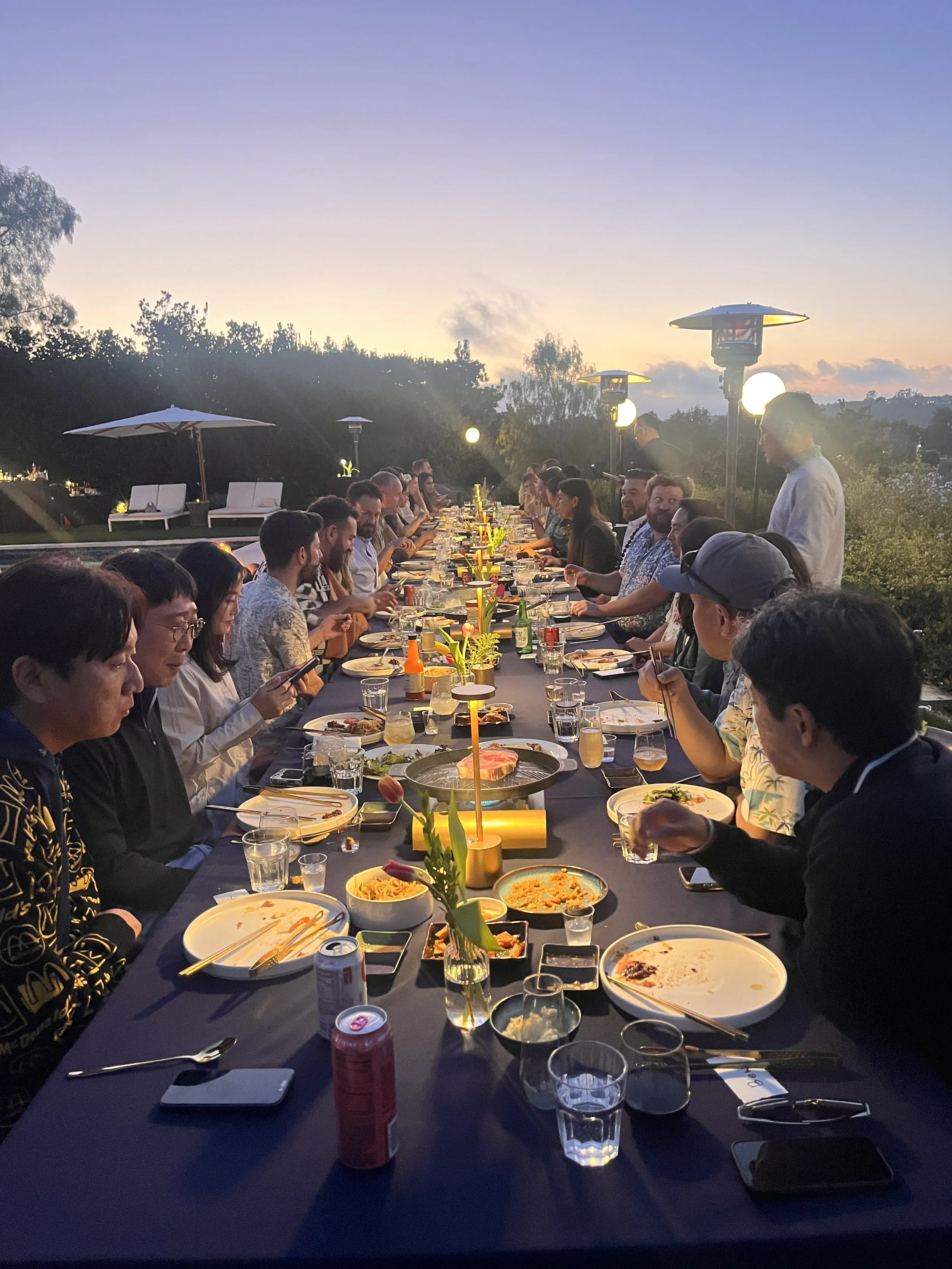 Guests enjoying Korean Barbecue Dinner experience with table-top grilling and premium service.