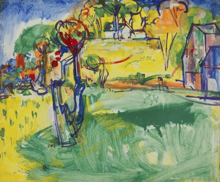  Hans Hoffman  
 The Tree  
Casein on panel, 1936 19.75 x 24 inches (framed dimensions: 28 x 32" x 3 inches)