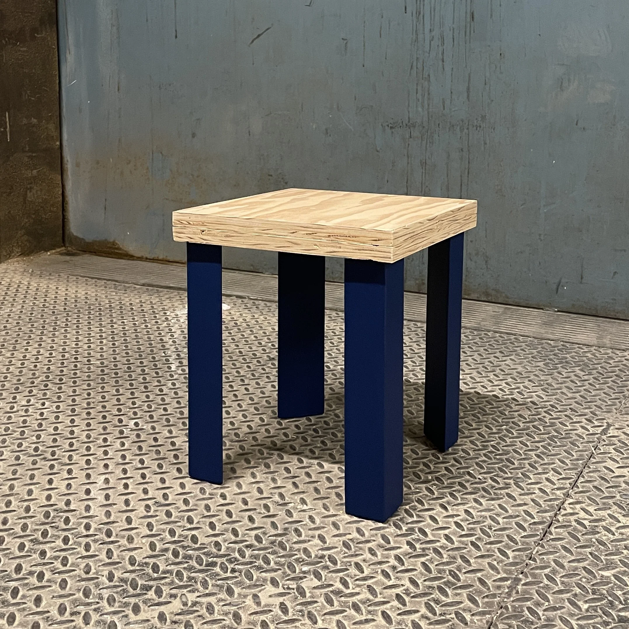 Untitled Stool No. 2 - recycled plywood, reclaimed maple