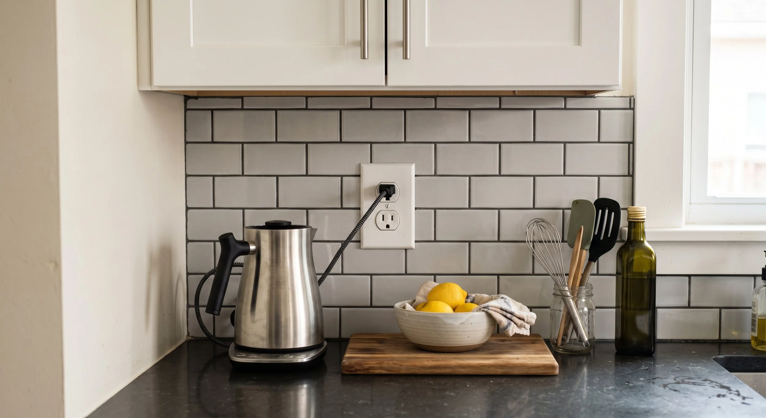 Outlet installed in modern kitchen