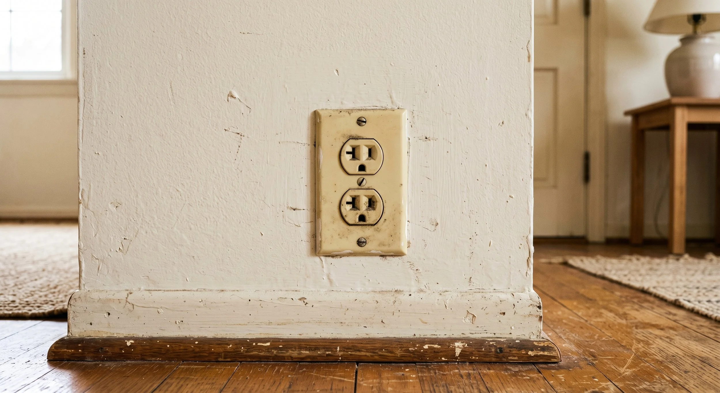 Old outlet installed inside a house
