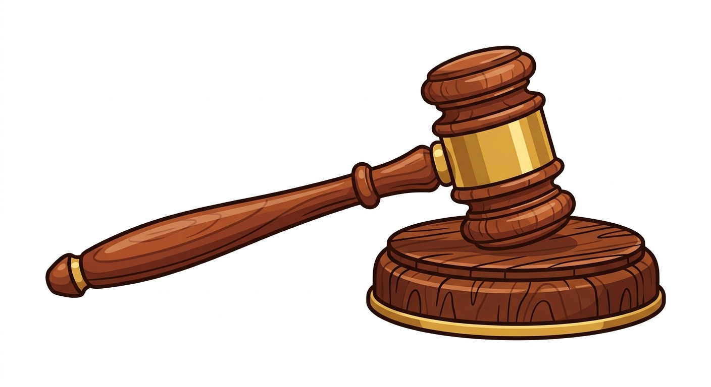 cartoon of a court hammer brown color
