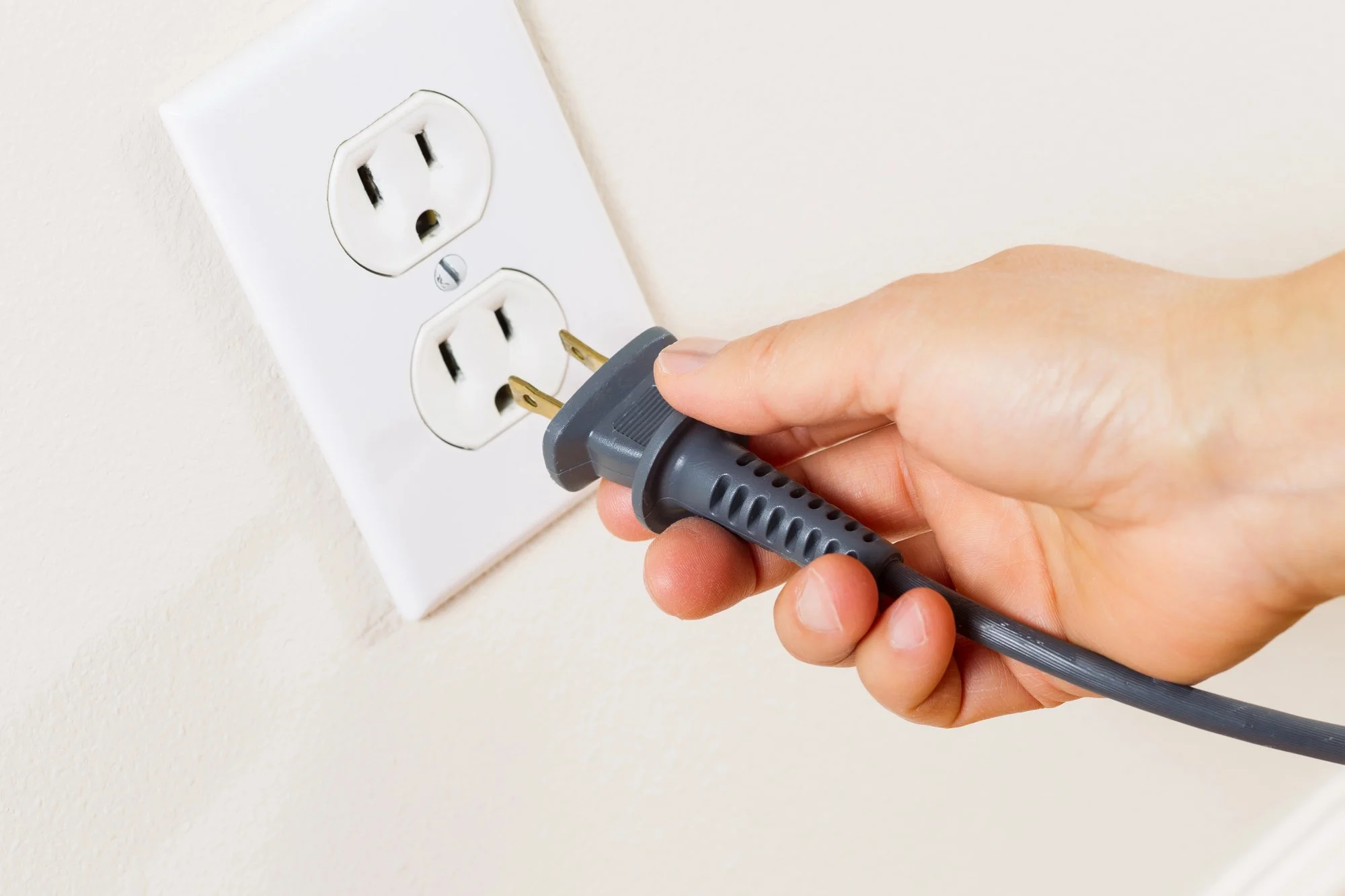 Chartger plugged into outlet