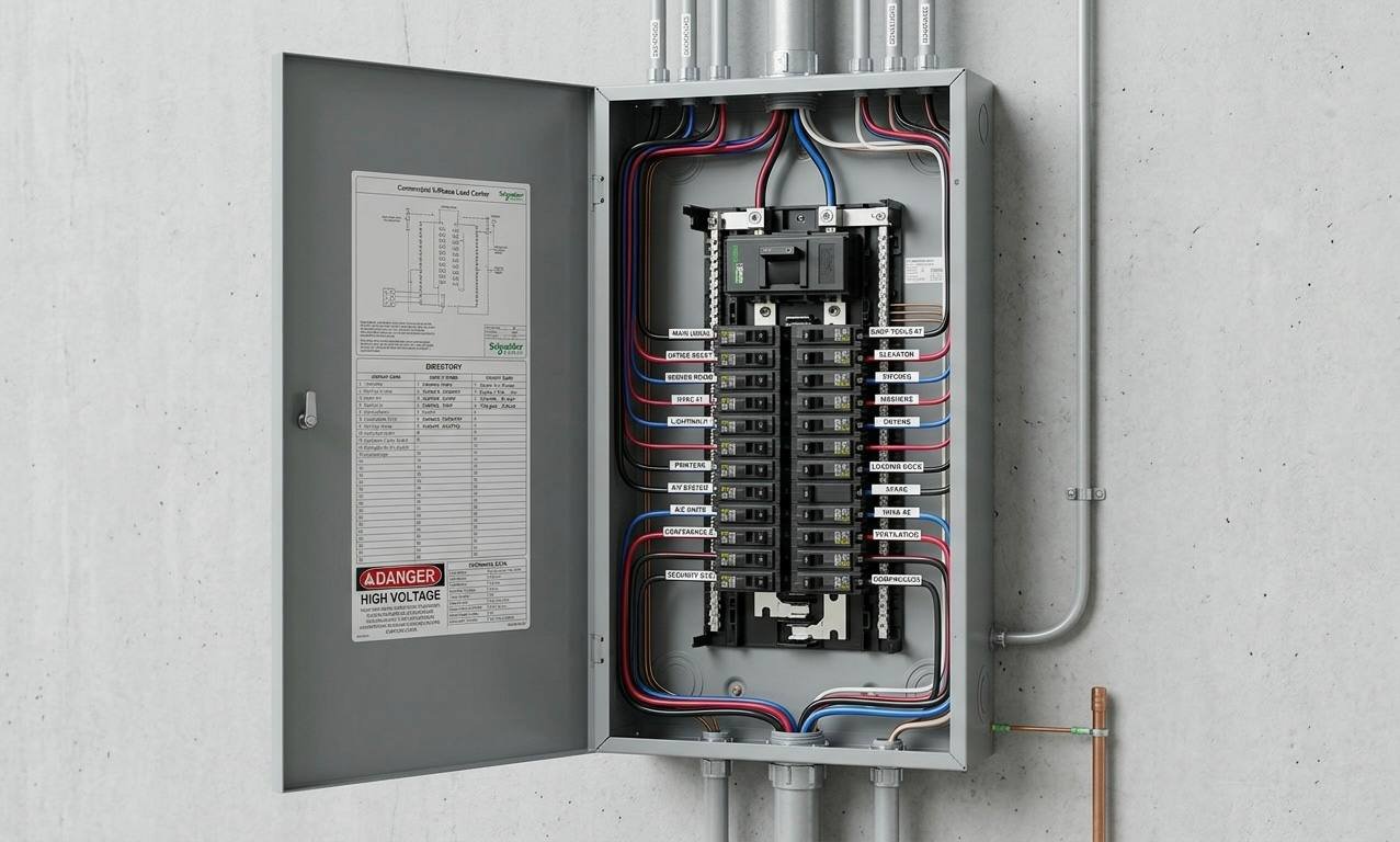 commercial electrical panel installed on the wall