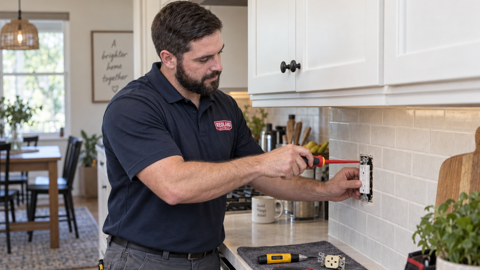 Greenville Electrician Replacing Outlet In Kitchen