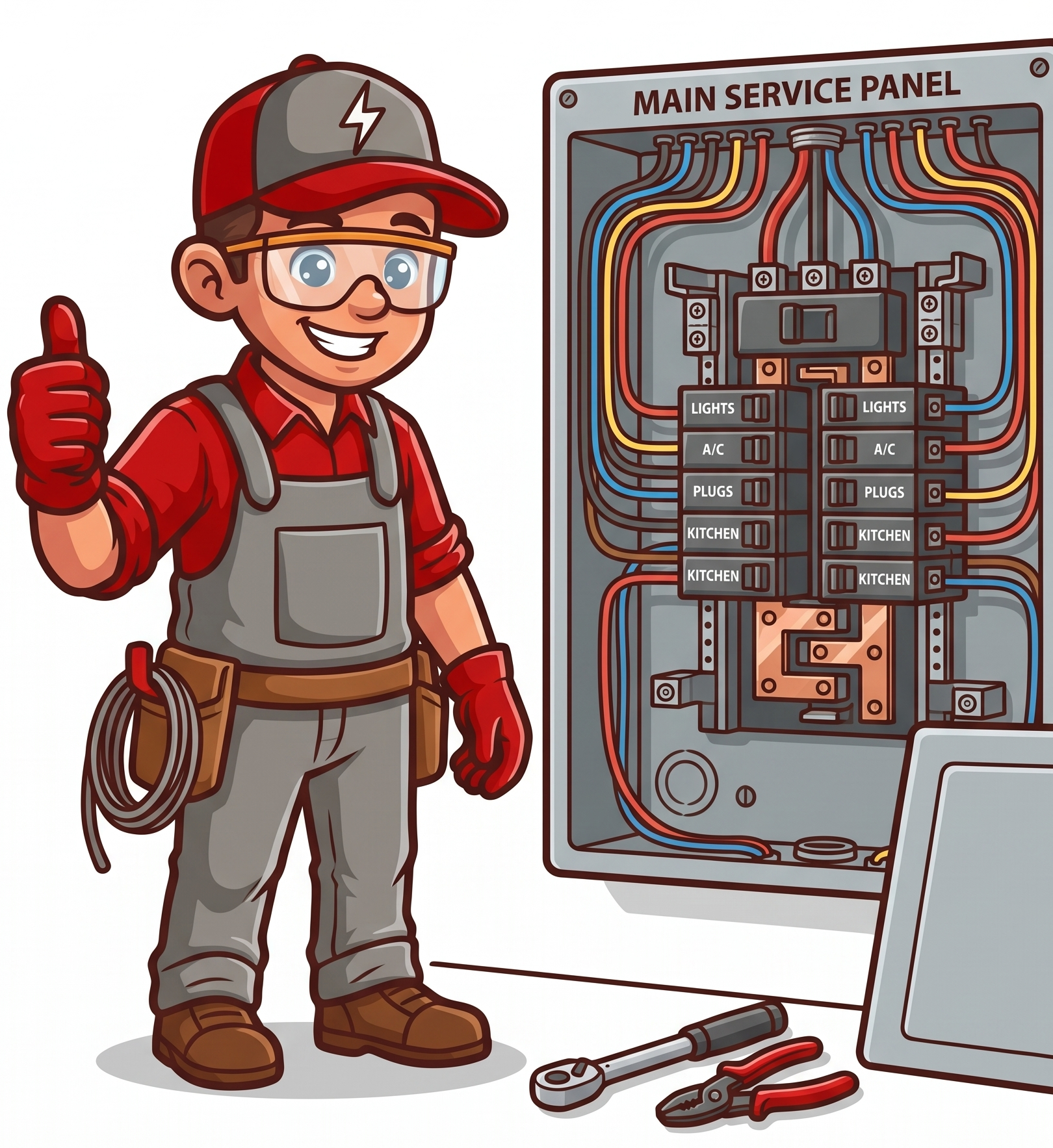 Electrician Installing Electrical Panel in Greenville, SC