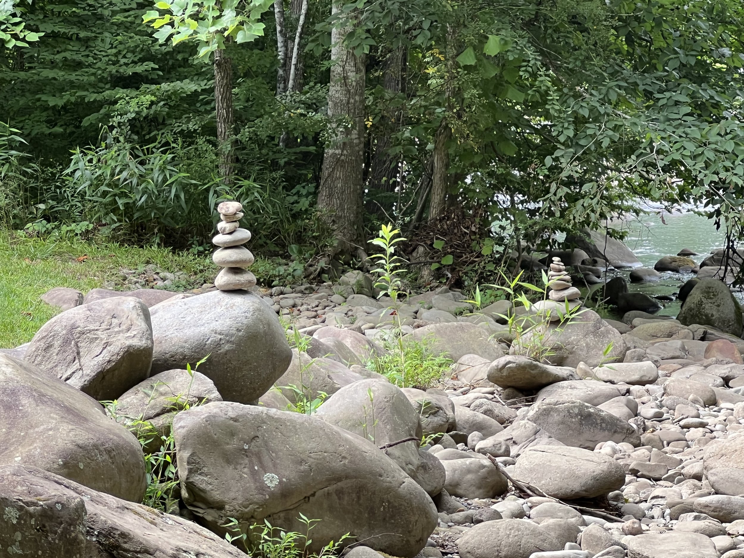 Never know what you will find on a riverbank. Stones don't stack themselves. Planning, logistics, strategy, and coordination is what we do.